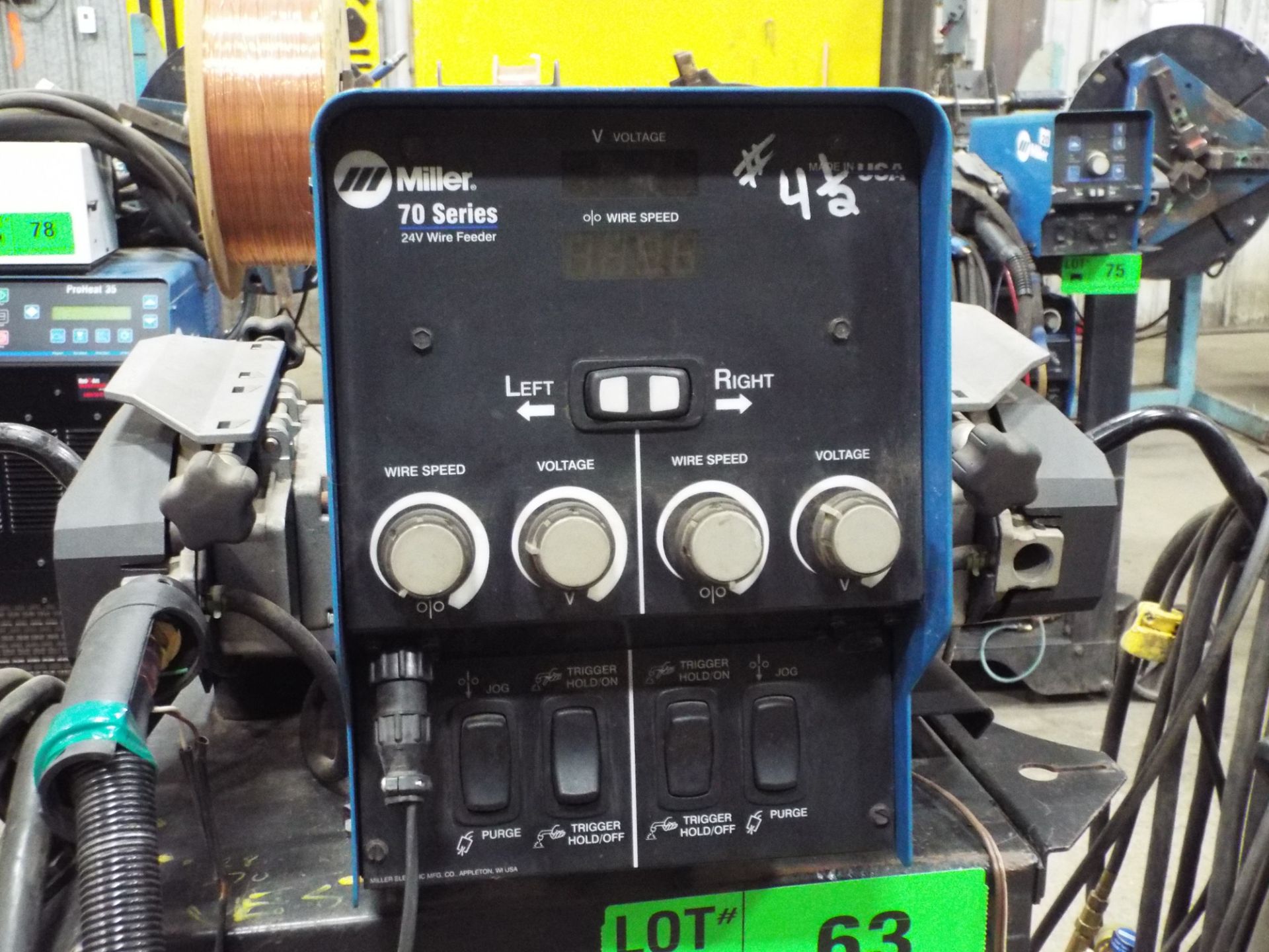 MILLER (2006) XMT 304 CC/CV MIG WELDER WITH MILLER 70 SERIES 24V TWIN REEL WIRE FEEDER, MILLER - Image 2 of 4