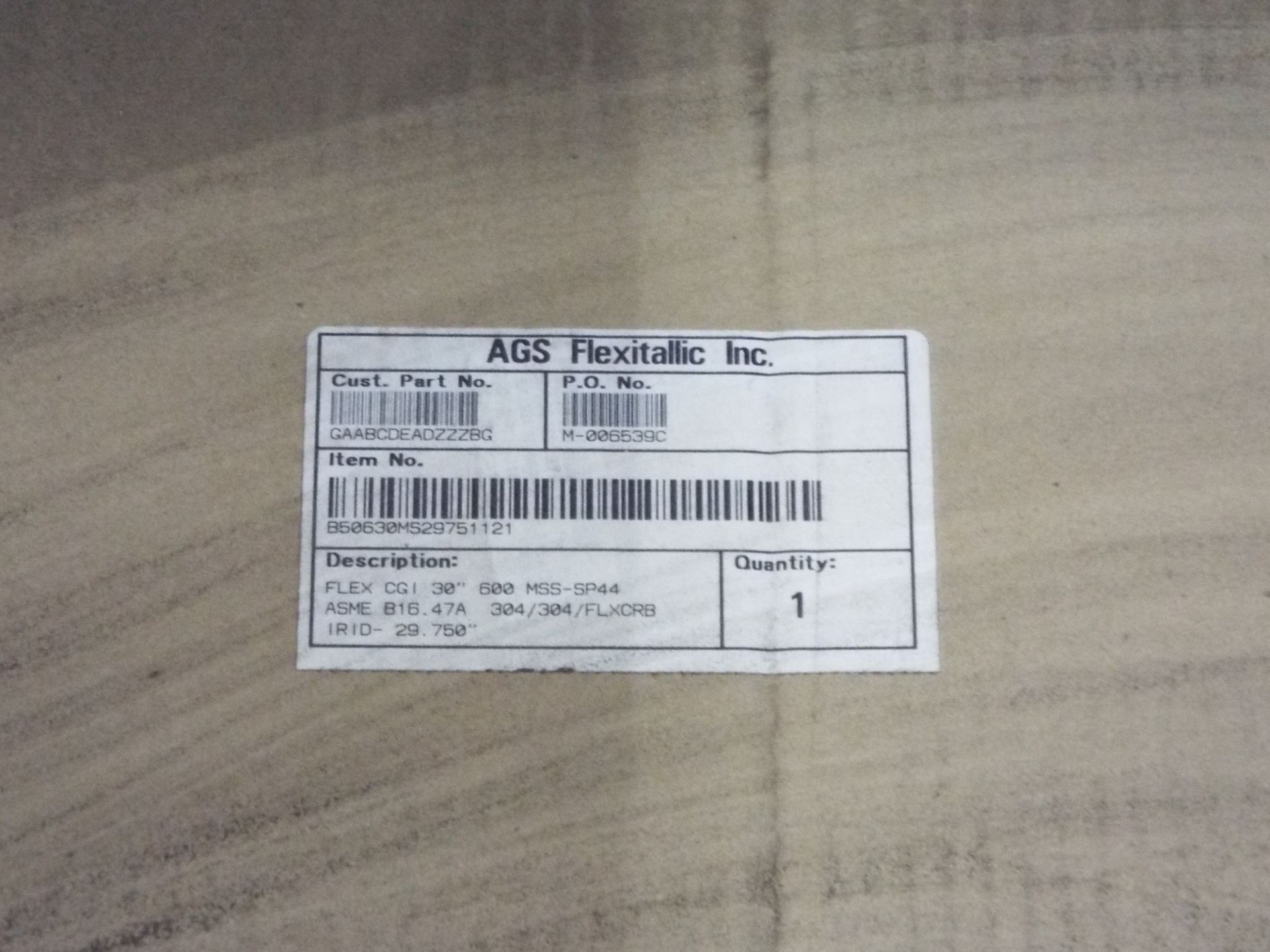 LOT/ AGS FLEXITALLIC FLEX CGI 30" 600 MSS-SP44 SPIRAL WOUND GASKETS - Image 3 of 3