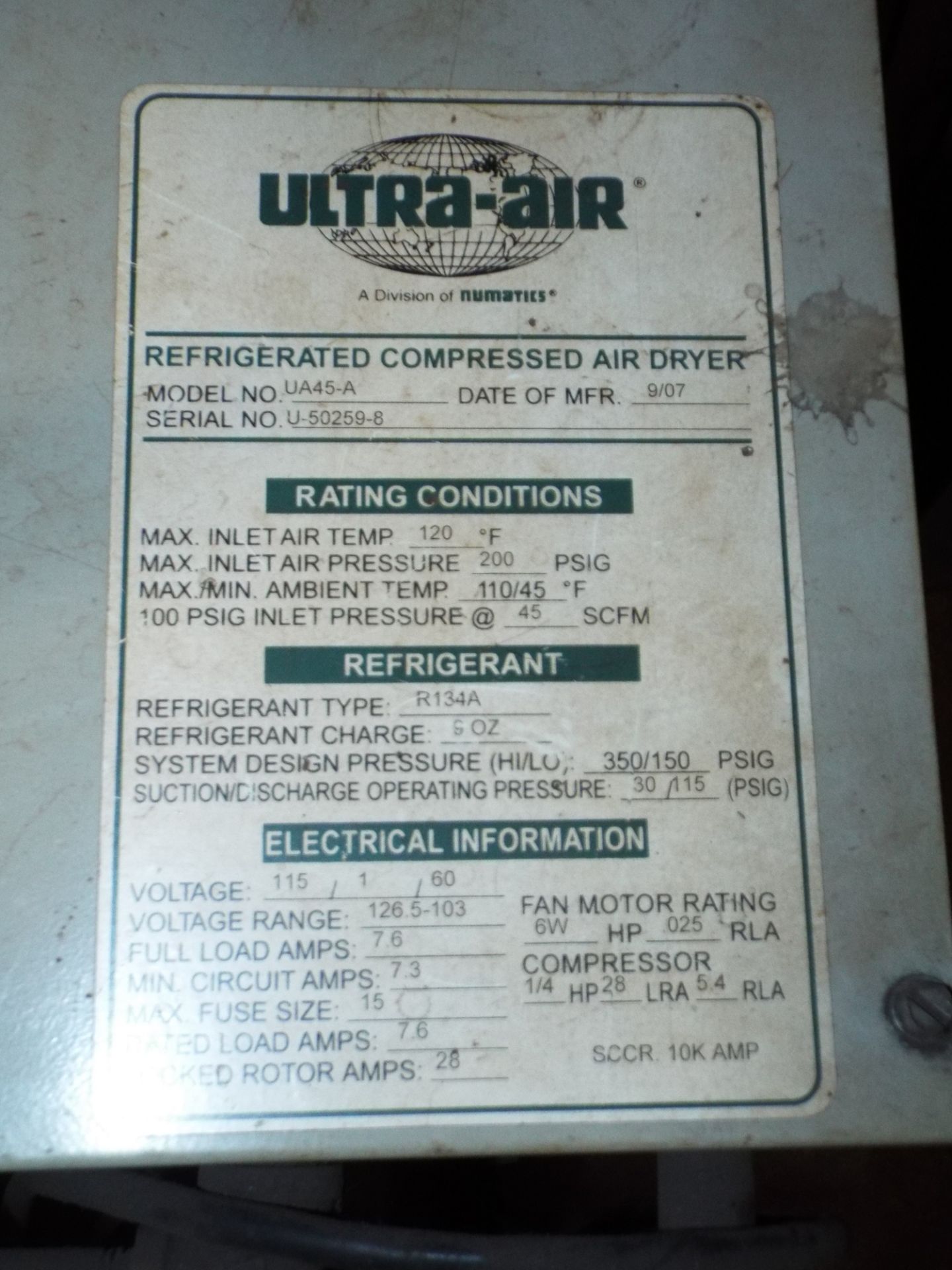 ULTRA-AIR CHILLER, S/N: N/A (CI) (DELAYED DELIVERY) [RIGGING FEE FOR LOT #255 - $75 USD PLUS TAXES] - Image 2 of 2