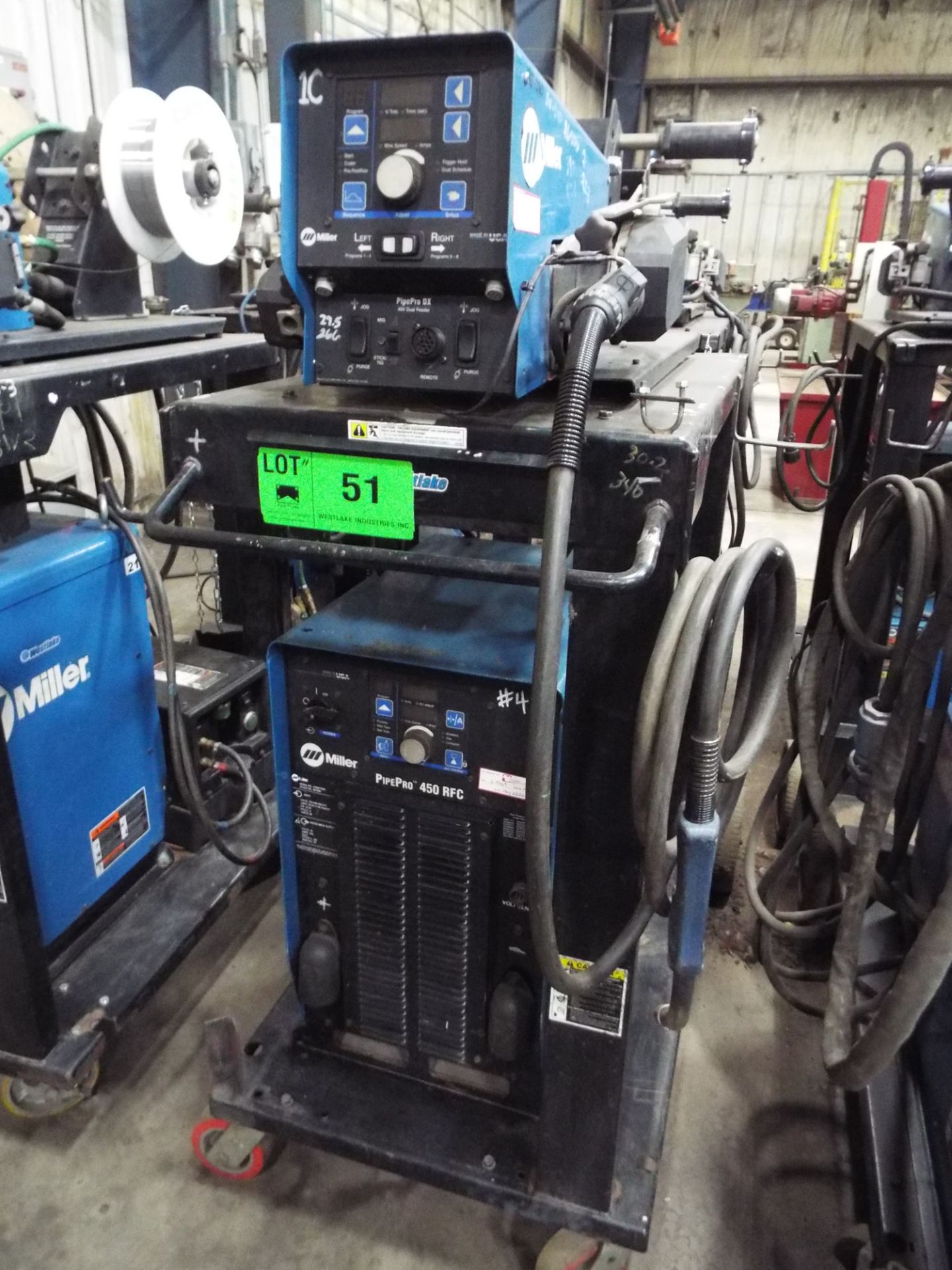 MILLER PIPEPRO 450 RFC DIGITAL MIG WELDER WITH MILLER PIPEPRO DX DIGITAL TWIN REEL WIRE FEEDER,