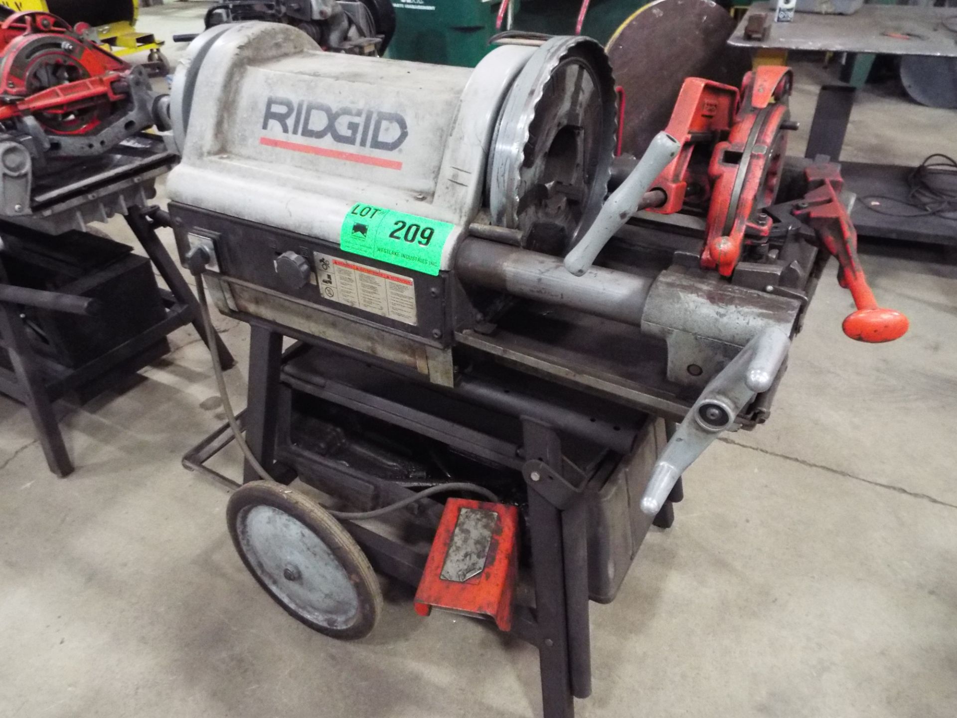 RIDGID MODEL 1224 PIPE THREADING MACHINE, S/N: N/A