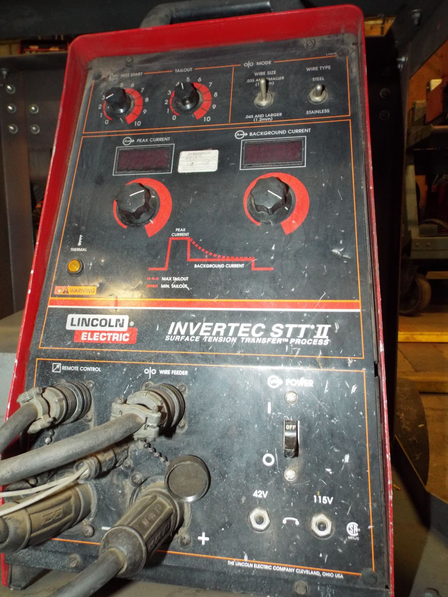 LINCOLN INVERTEC STT II DIGITAL MIG WELDER WITH LINCOLN STT-10 DIGITAL WIRE FEEDER, S/N: N/A - Image 3 of 3