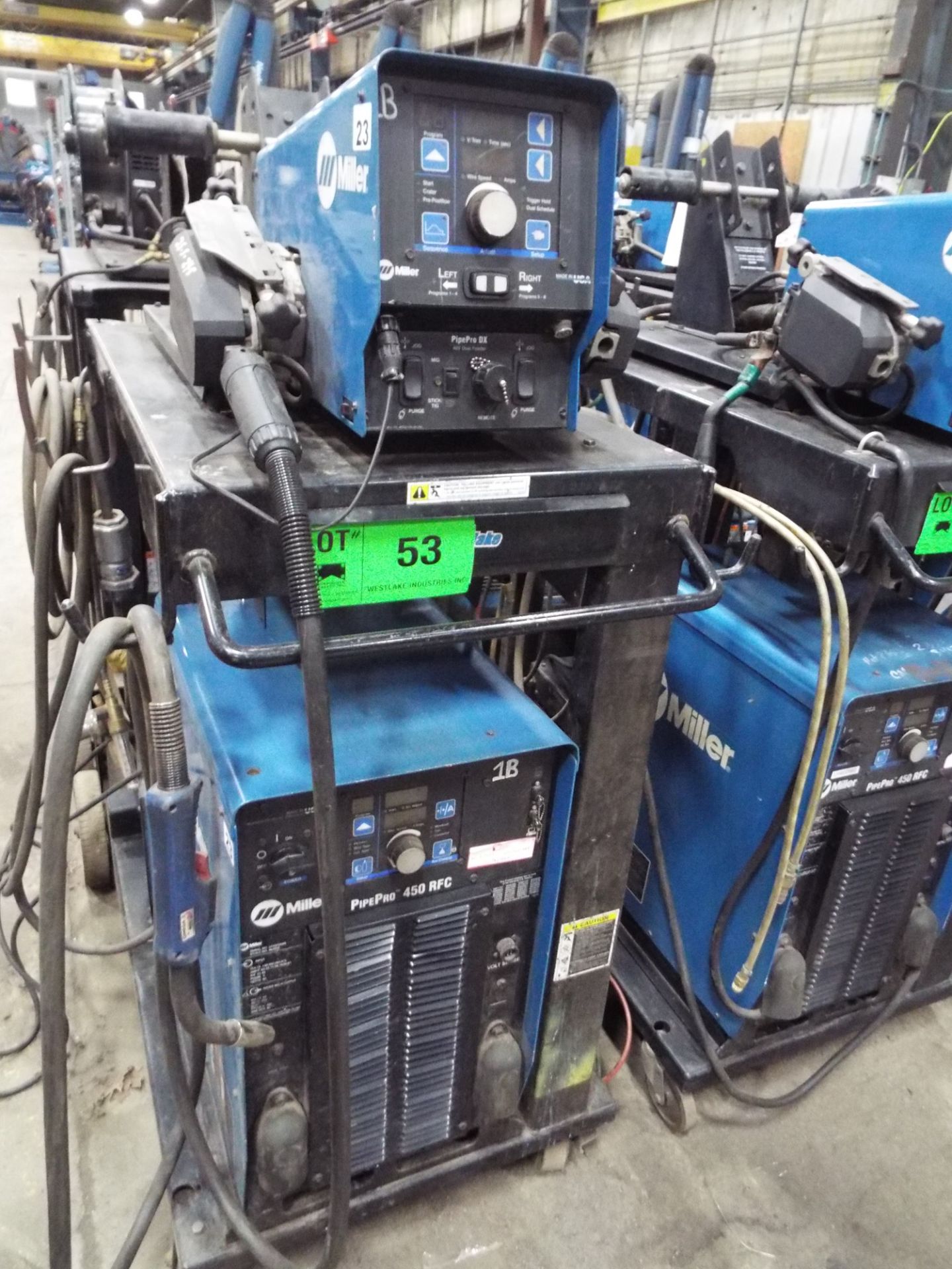 MILLER PIPEPRO 450 RFC DIGITAL MIG WELDER WITH MILLER PIPEPRO DX DIGITAL TWIN REEL WIRE FEEDER,