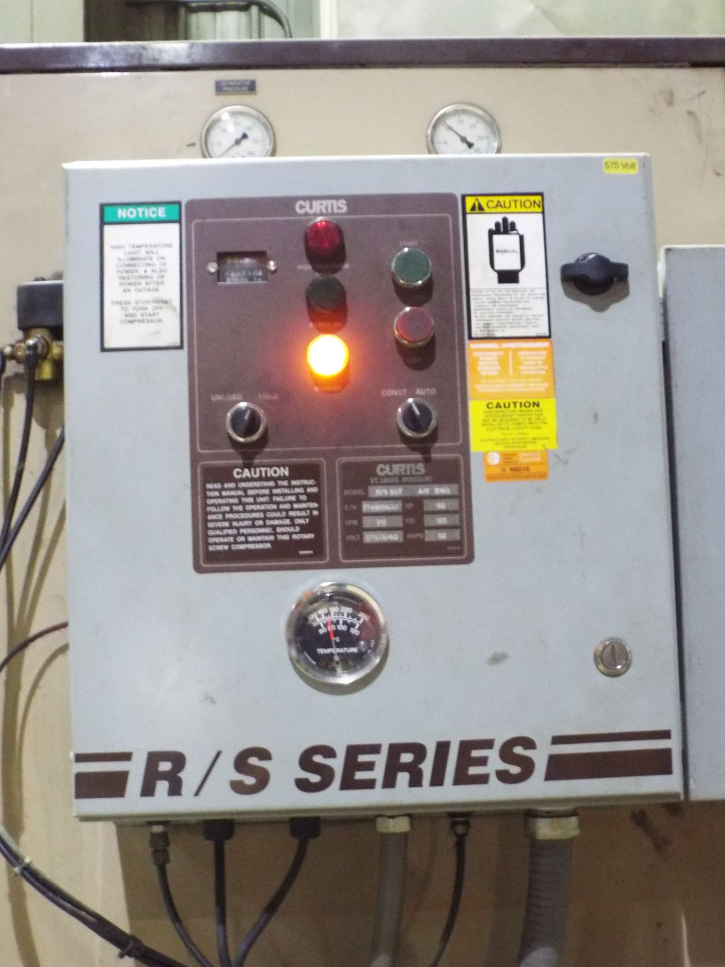 CURTIS R/S 50T TANK MOUNTED ROTARY SCREW AIR COMPRESSOR WITH 50 HP, 18,478 HRS (RECORDED AT TIME - Image 2 of 4