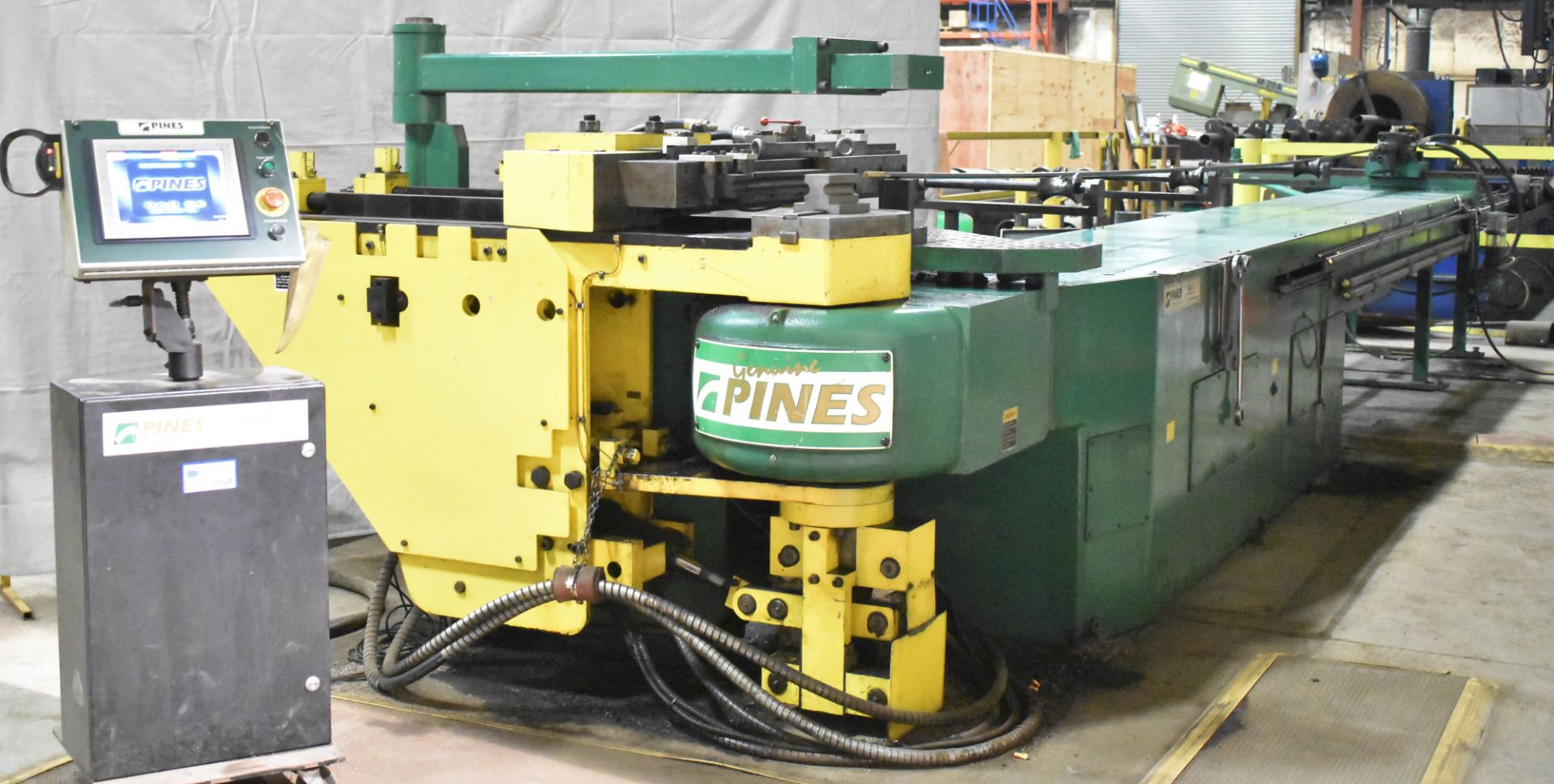 PINES (2008) MODEL NO. 4 HYDRAULIC HORIZONTAL ROTARY PIPE BENDING MACHINE WITH TOUCH SCREEN CONTROL,