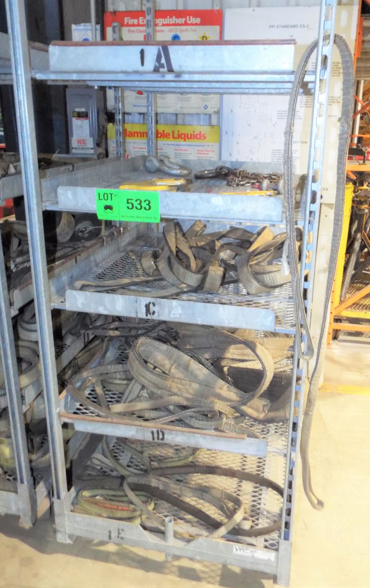 LOT/ ROLLING SHELF WITH LIFTING STRAPS AND SHEET LIFTERS