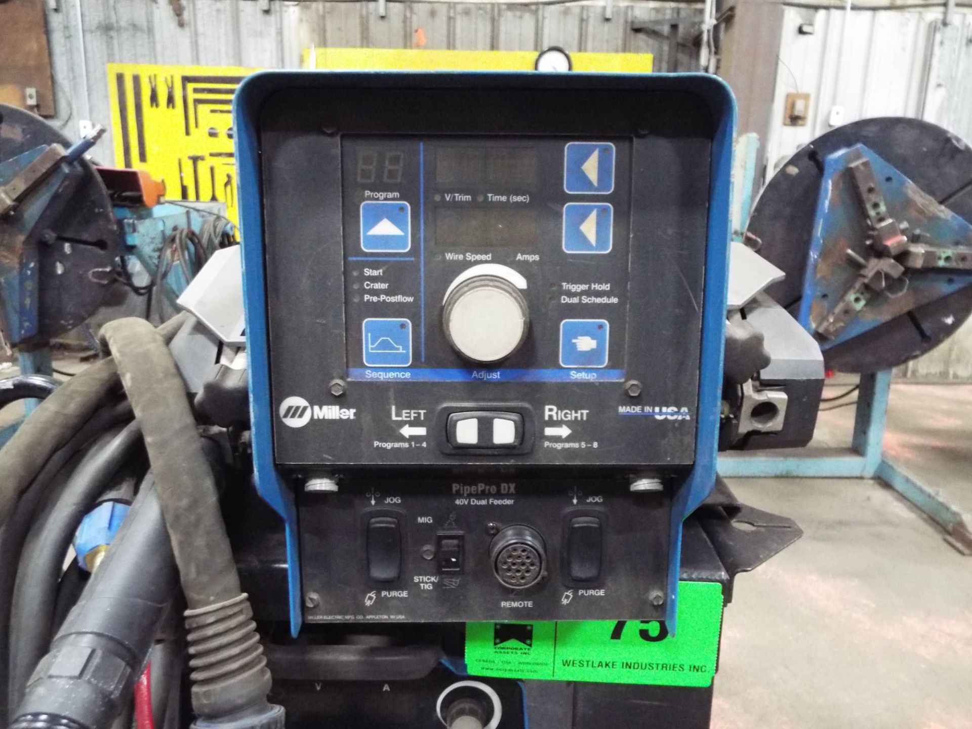 MILLER (2006) XMT 304 CC/CV MIG WELDER WITH MILLER 70 SERIES 24V TWIN REEL WIRE FEEDER, MILLER - Image 2 of 4