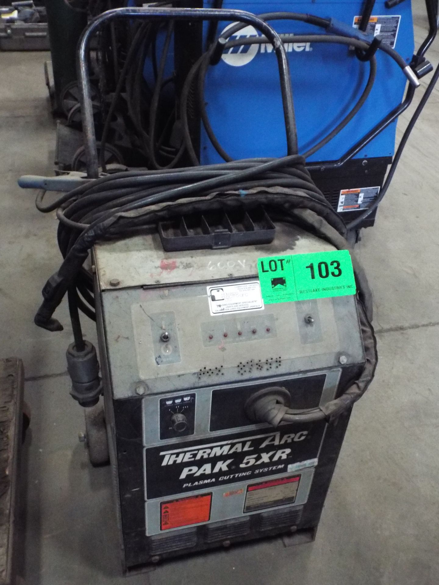 THERMAL DYNAMICS THERMALARC PAK 5X R PLASMA CUTTING SYSTEM WITH CABLES & GUN, S/N: Y72912A183203B