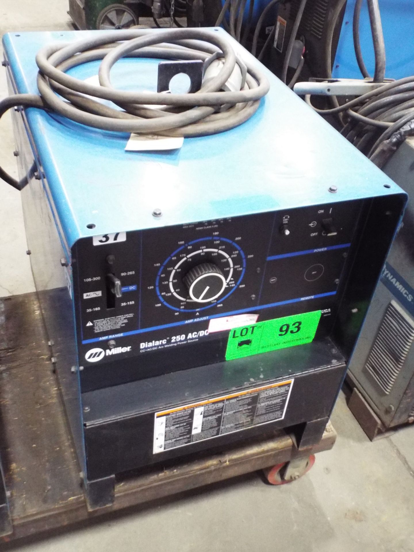 MILLER DIALARC 250 AC/DC WELDING POWER SOURCE, S/N: N/A