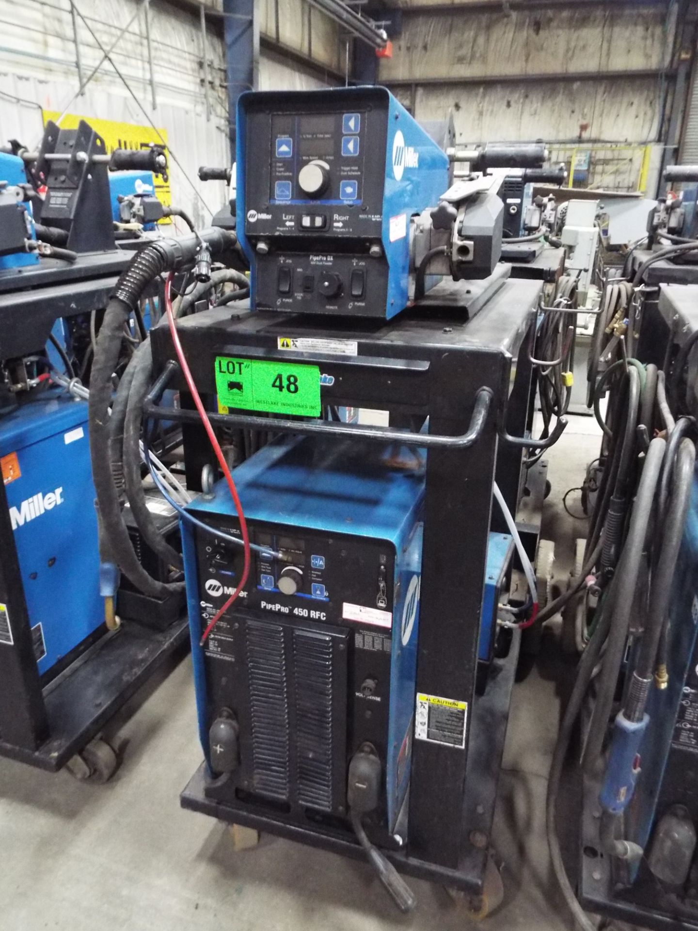 MILLER PIPEPRO 450 RFC DIGITAL MIG WELDER WITH MILLER PIPEPRO DX DIGITAL TWIN REEL WIRE FEEDER,