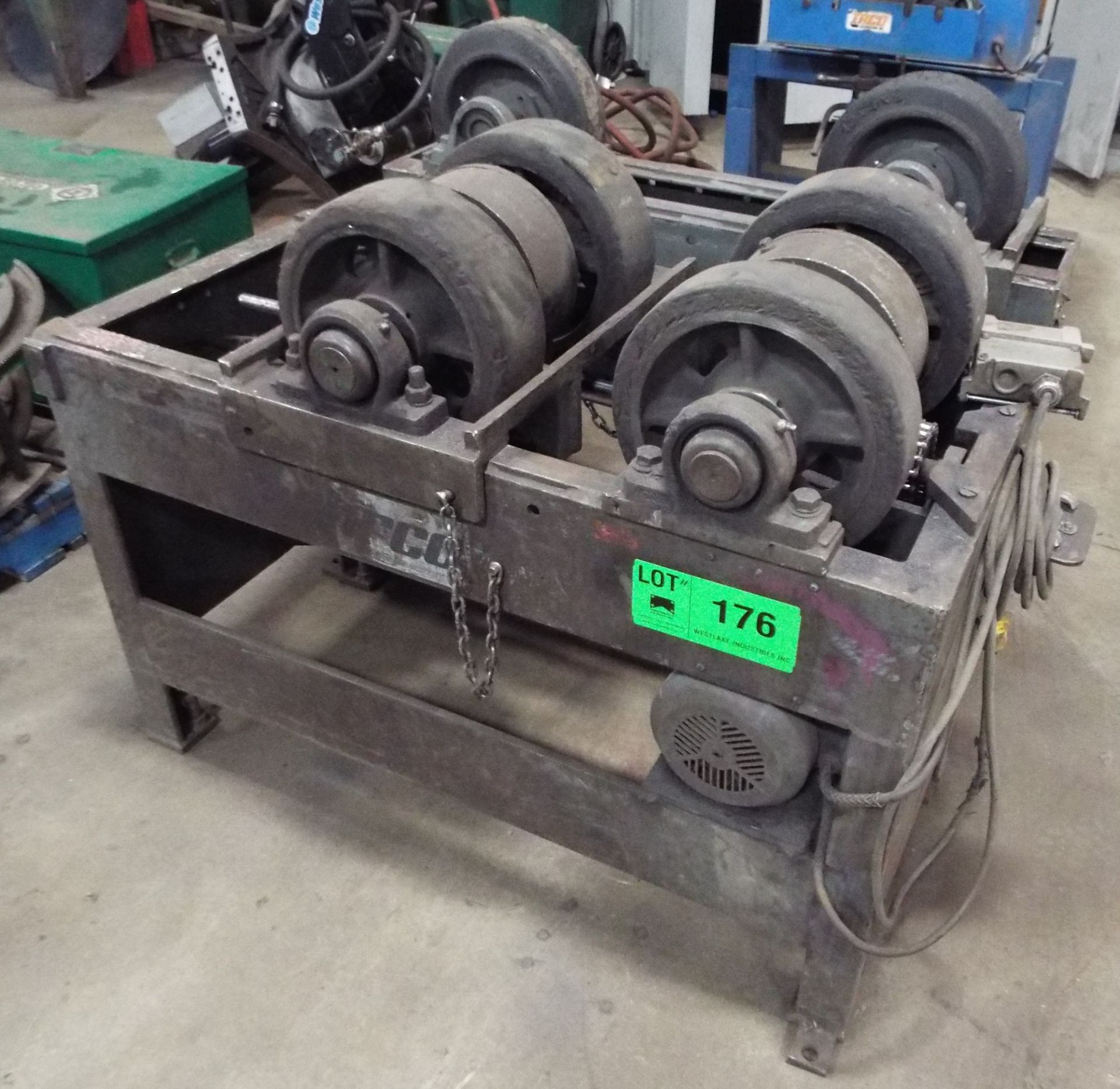 IRCO ET-10 TANK TURNING ROLL SET WITH POWERED DRIVER & IDLER, APPROX. 10 TON CAPACITY, ADJUSTABLE