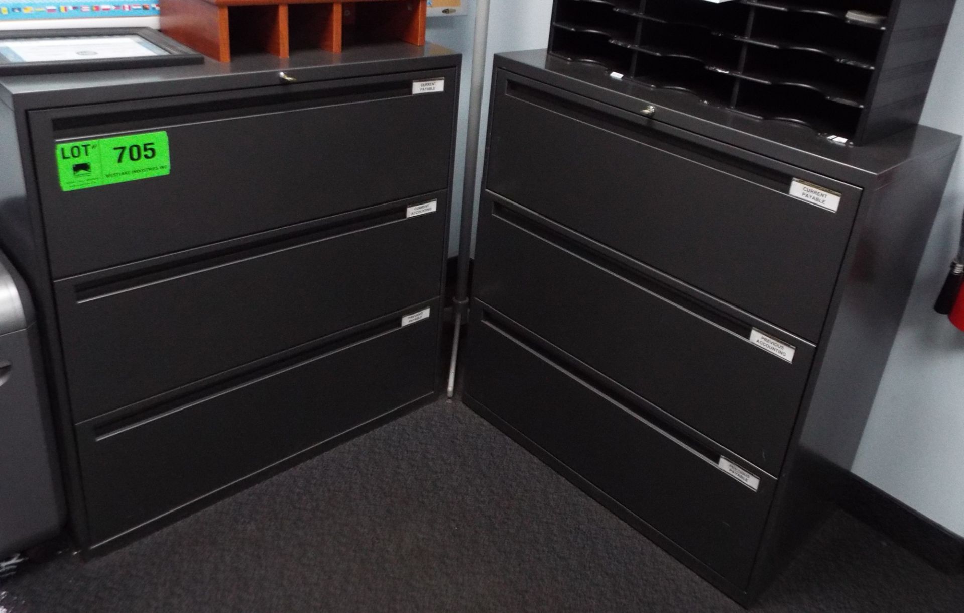 LOT/ (4) 3 DRAWER LATERAL FILE CABINETS