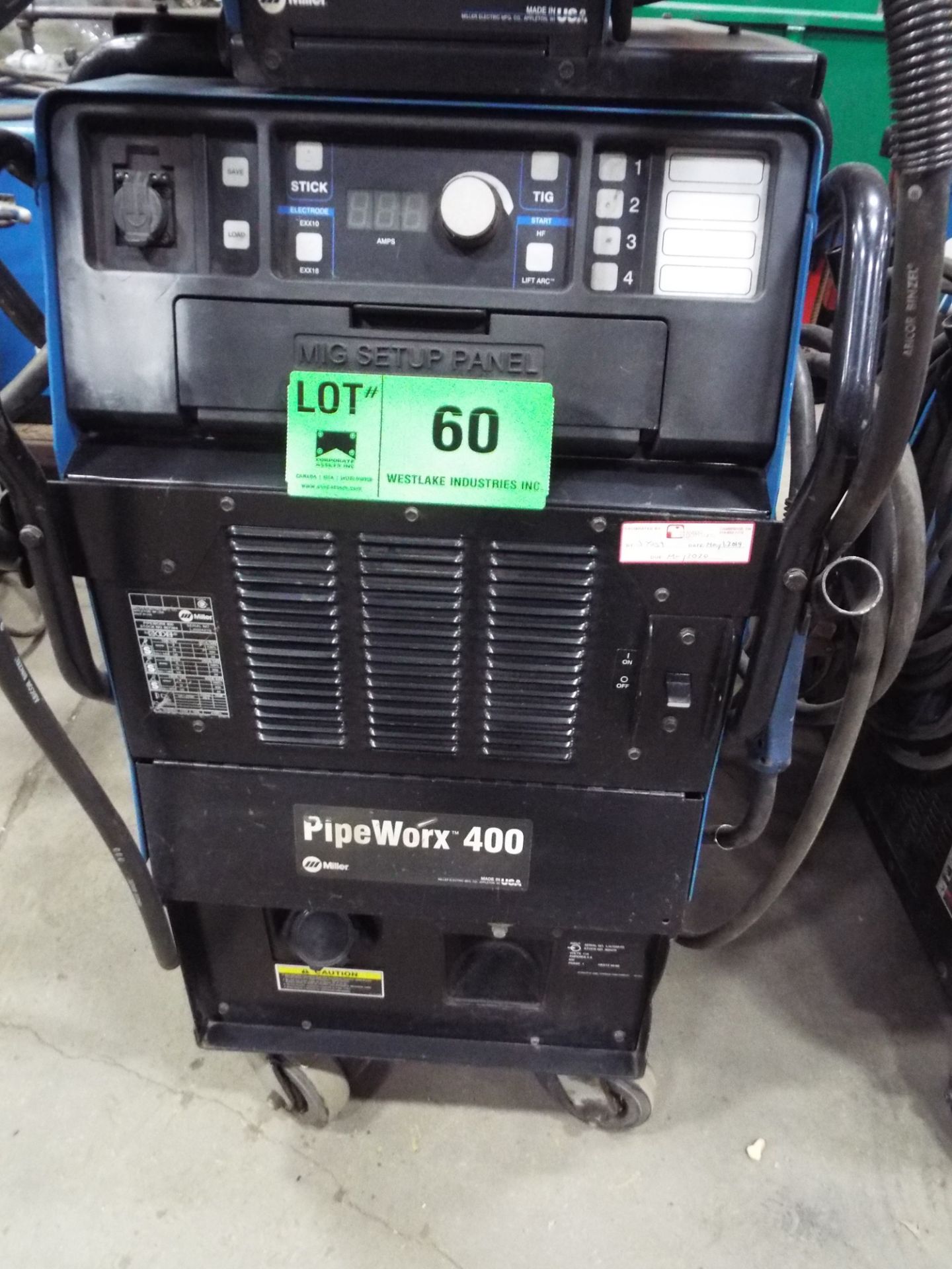 MILLER (2009) PIPEWORX 400 DIGITAL MIG WELDER WITH PIPEWORX DIGITAL TWIN REEL WIRE FEEDER, - Image 3 of 3