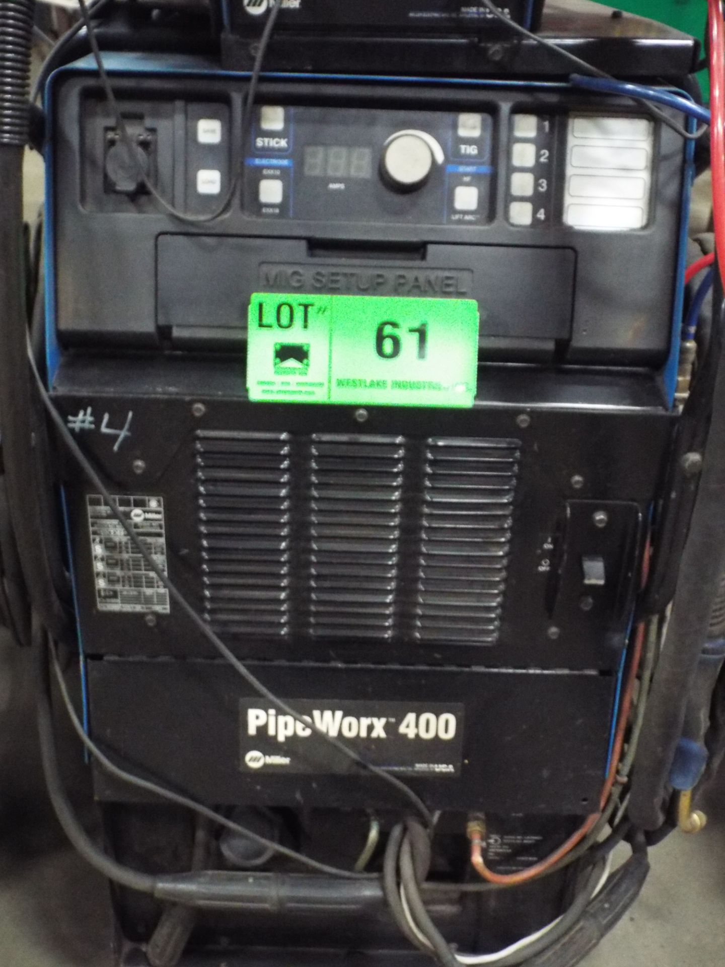 MILLER (2009) PIPEWORX 400 DIGITAL MIG WELDER WITH PIPEWORX DIGITAL TWIN REEL WIRE FEEDER, - Image 3 of 3