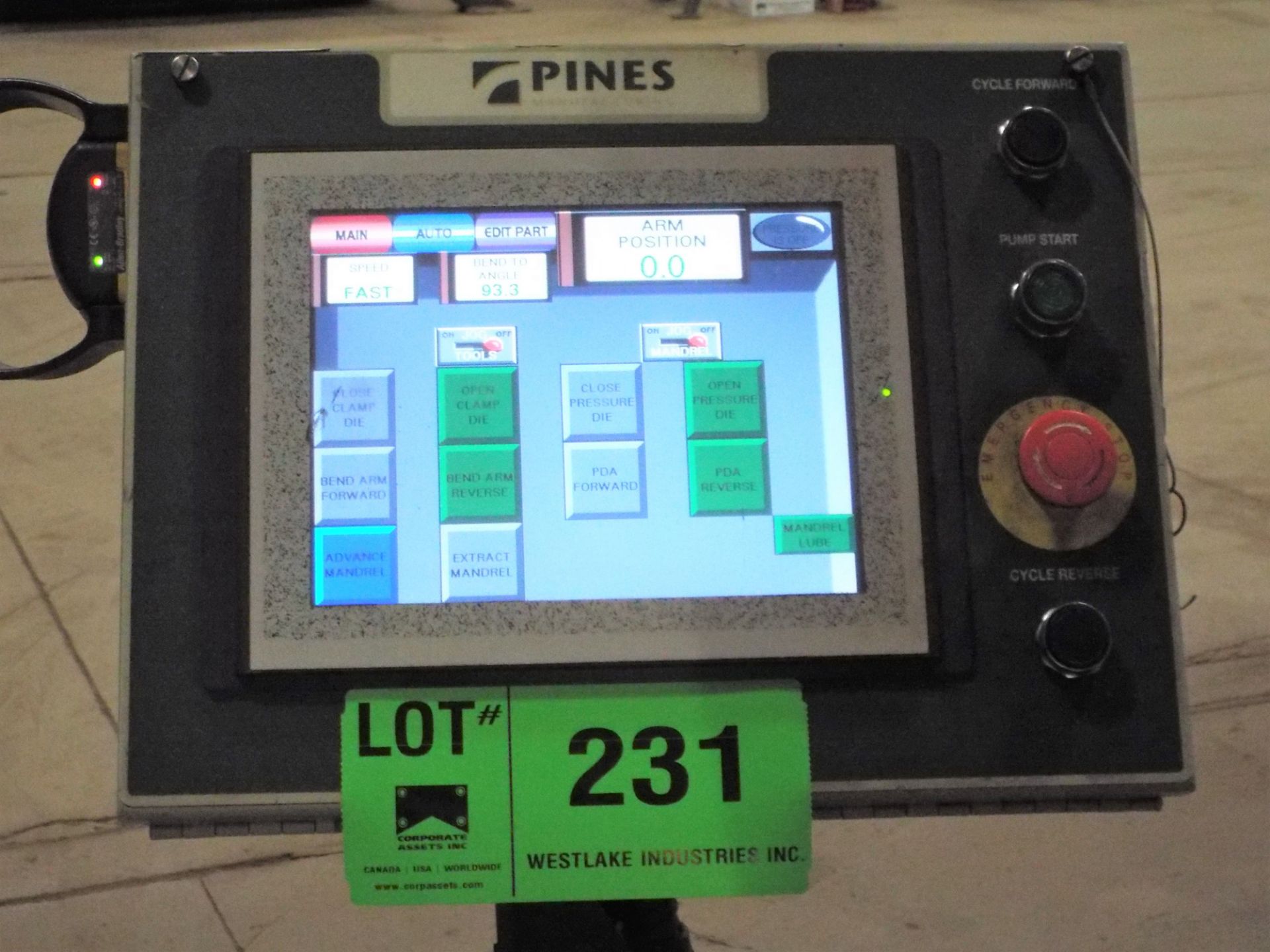 PINES (2008) MODEL NO. 4 HYDRAULIC HORIZONTAL ROTARY PIPE BENDING MACHINE WITH TOUCH SCREEN CONTROL, - Image 2 of 8