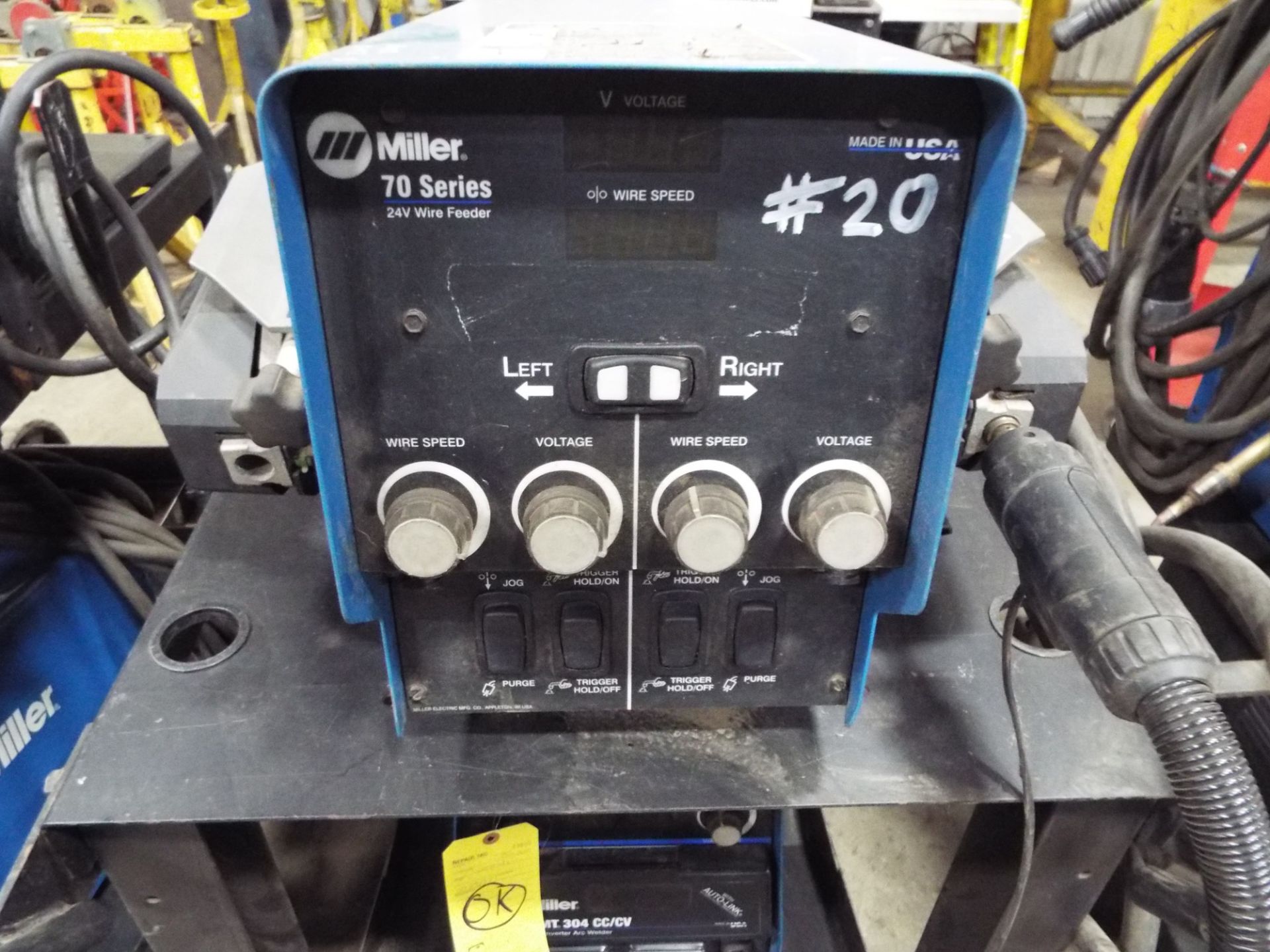 MILLER (2006) XMT 304 CC/CV MIG WELDER WITH MILLER 70 SERIES 24V TWIN REEL WIRE FEEDER, CABLES & - Image 2 of 3