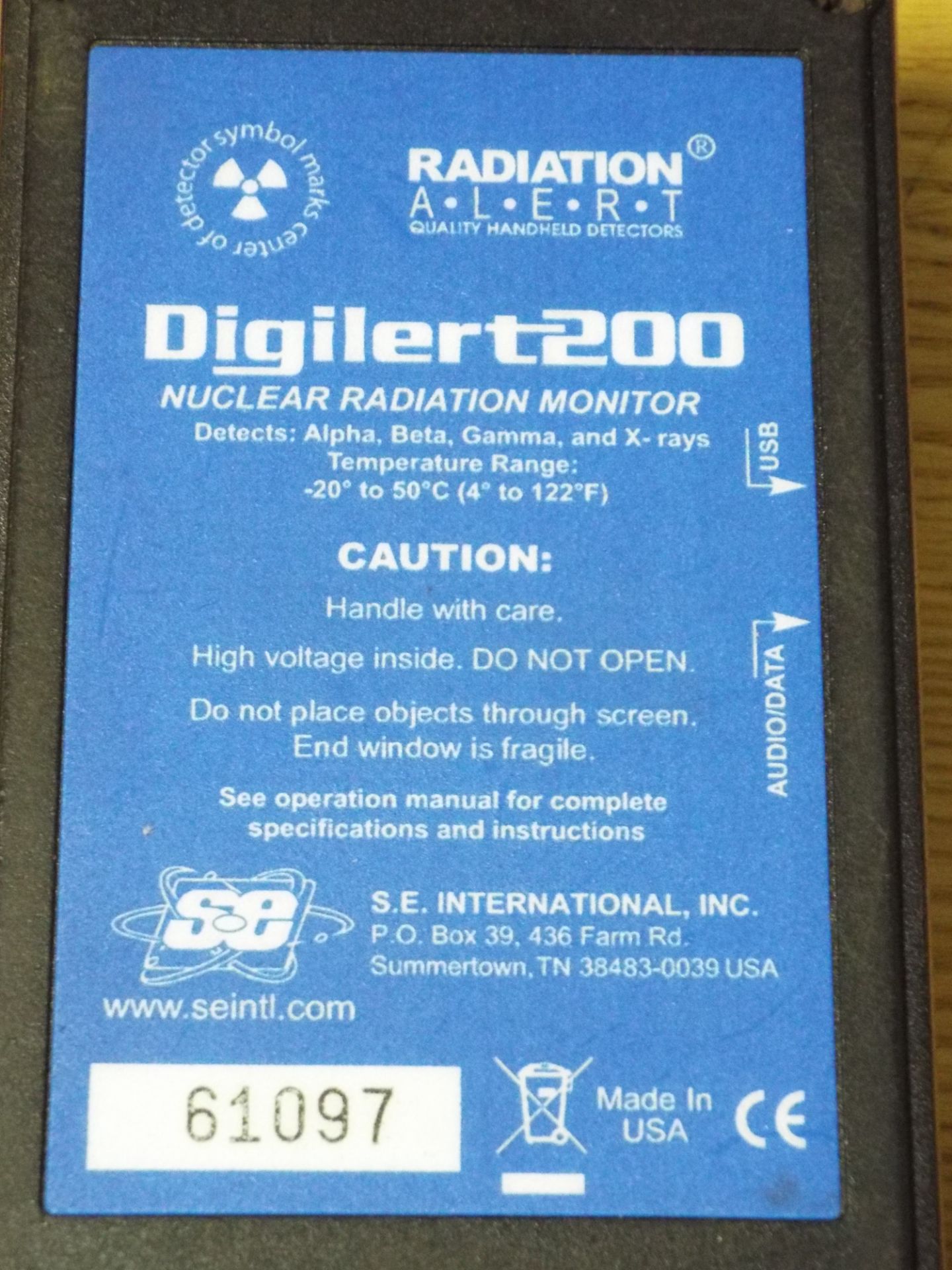 RADIATION ALERT DIGILERT2000 DIGITAL HANDHELD NUCLEAR RADIATION MONITOR - Image 2 of 2