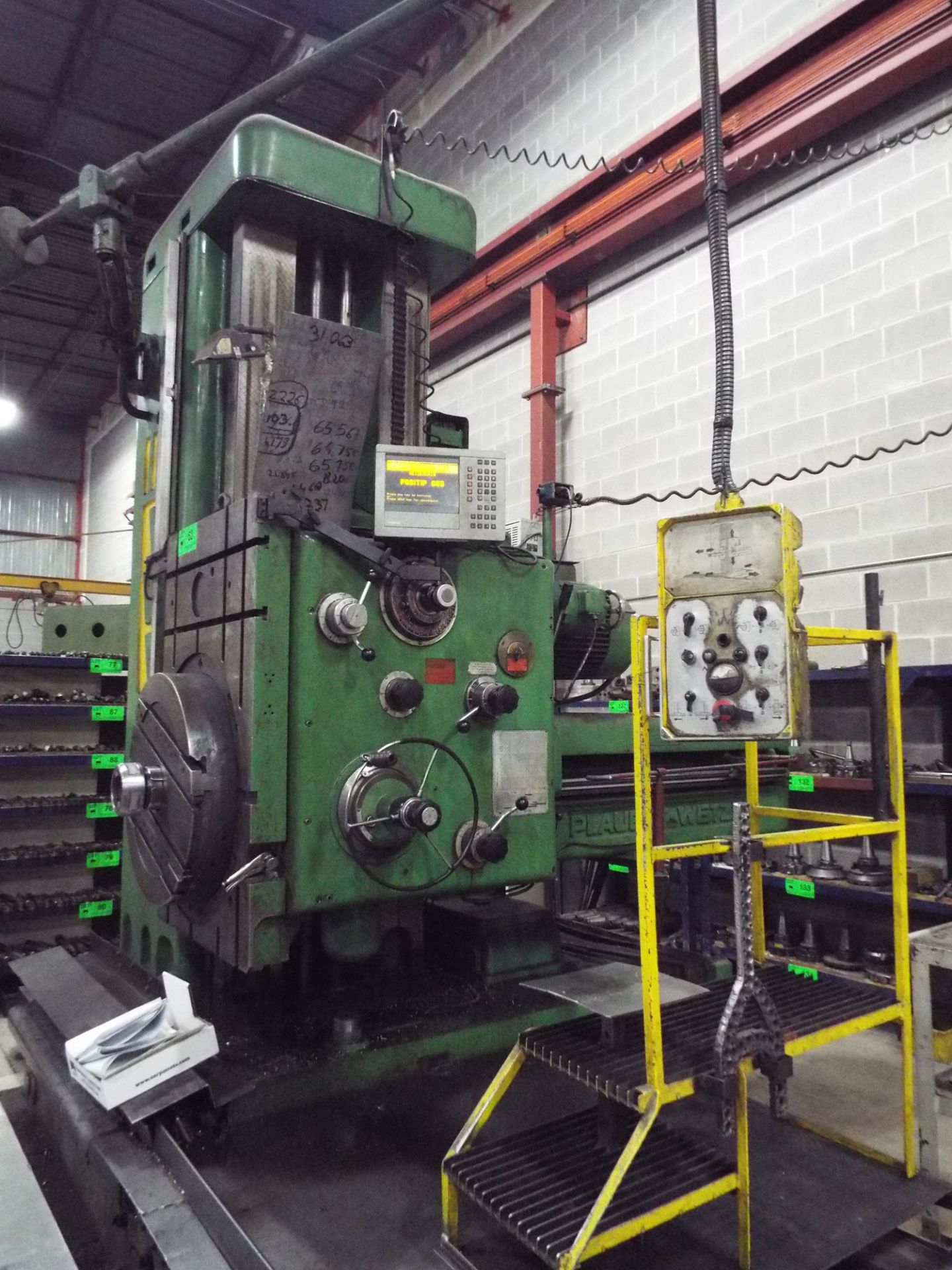 PLAUERT-WETZEL VWF 4.9" FLOOR-TYPE HORIZONTAL BORING MILL WITH 4.9" SPINDLE, TRAVELS 137" - Image 3 of 6