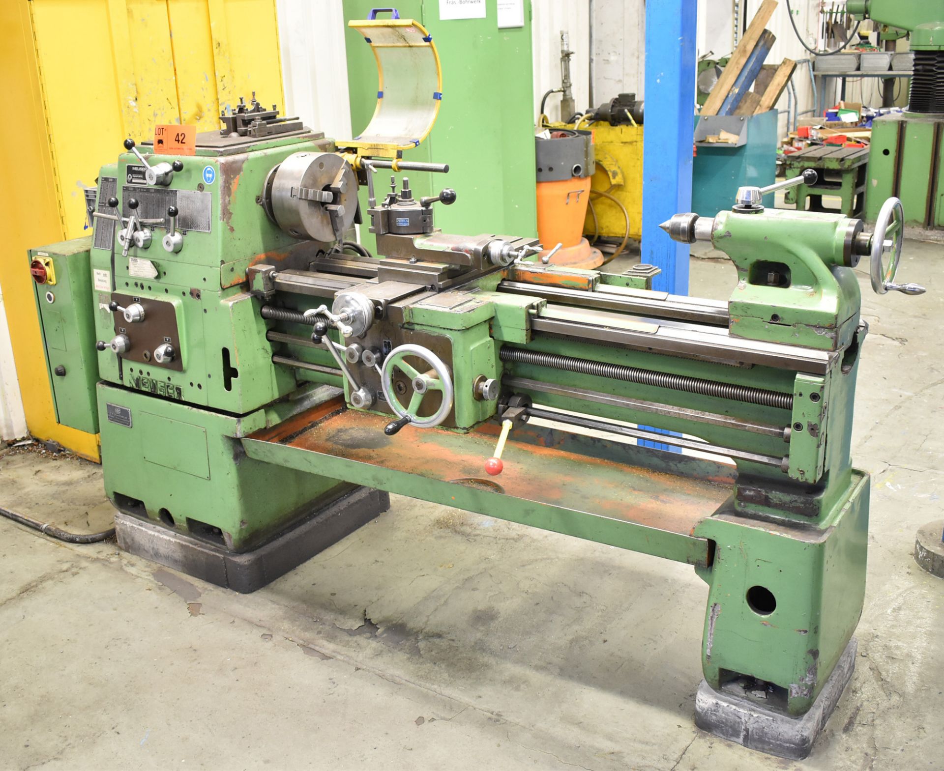 MEUSER MOL GAP BED ENGINE LATHE WITH 480 MM SWING, 1400 MM BETWEEN CENTERS, 40 MM SPINDLE BORE, - Image 2 of 13