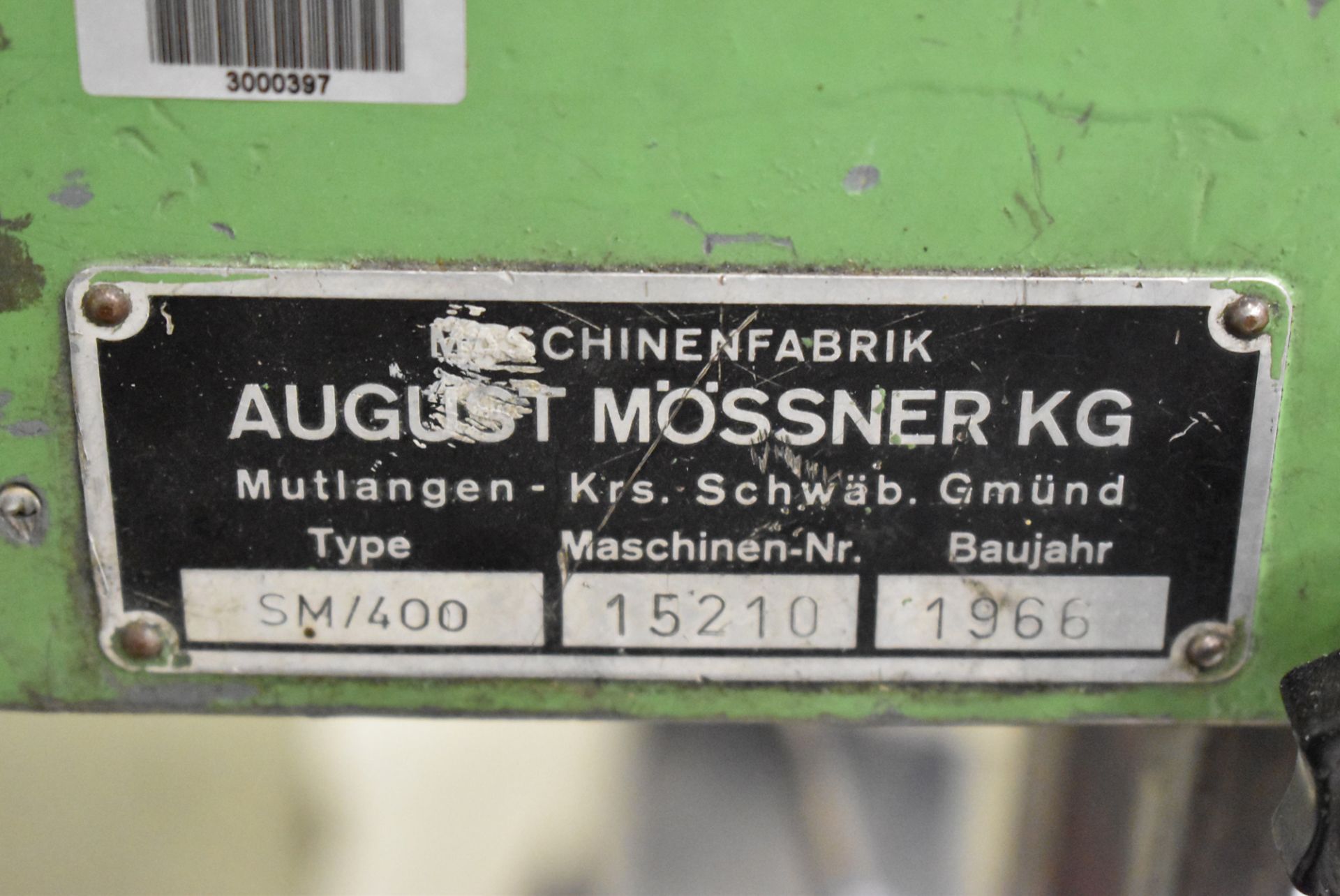 MOSSNER SN/400 VERTICAL BAND SAW WITH 390 MM THROAT, 600 MM X 600 MM TABLE, 200 MM MAX WORK PIECE - Image 4 of 4