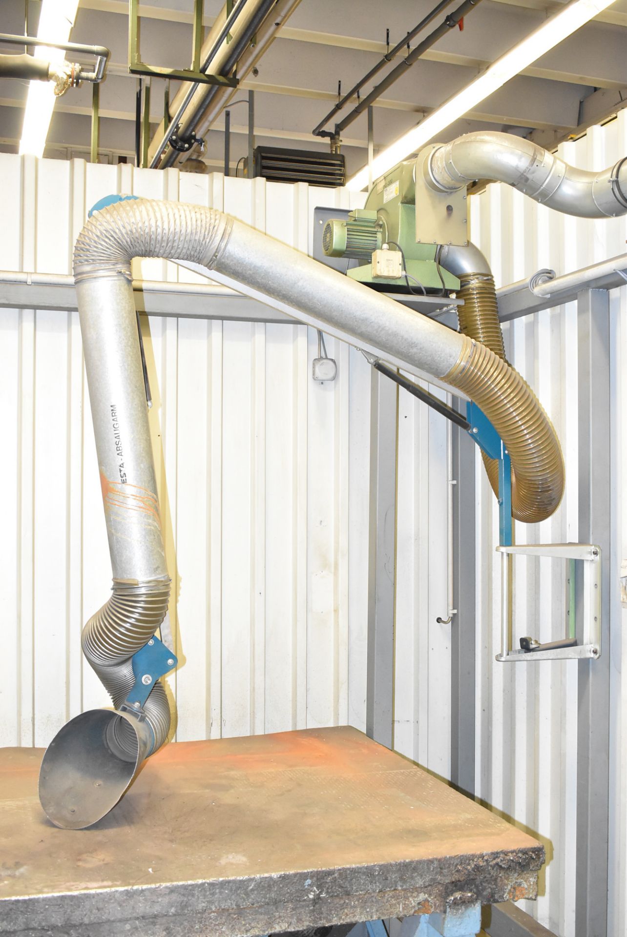 ESTA WELDING FUME EXTRACTION SYSTEM WITH (3) ESTA FLEX ARM WELDING FUME EXTRACTORS, (3) 1.1 KW - Image 3 of 6