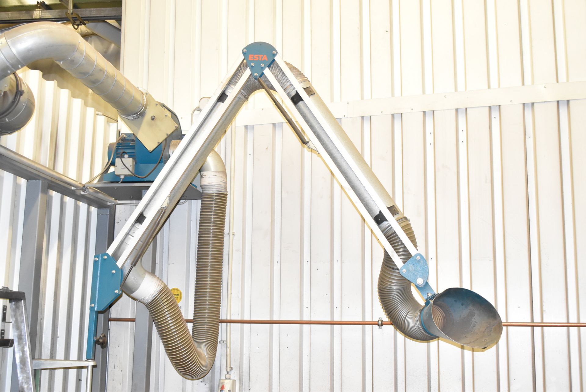 ESTA WELDING FUME EXTRACTION SYSTEM WITH (3) ESTA FLEX ARM WELDING FUME EXTRACTORS, (3) 1.1 KW - Image 5 of 6