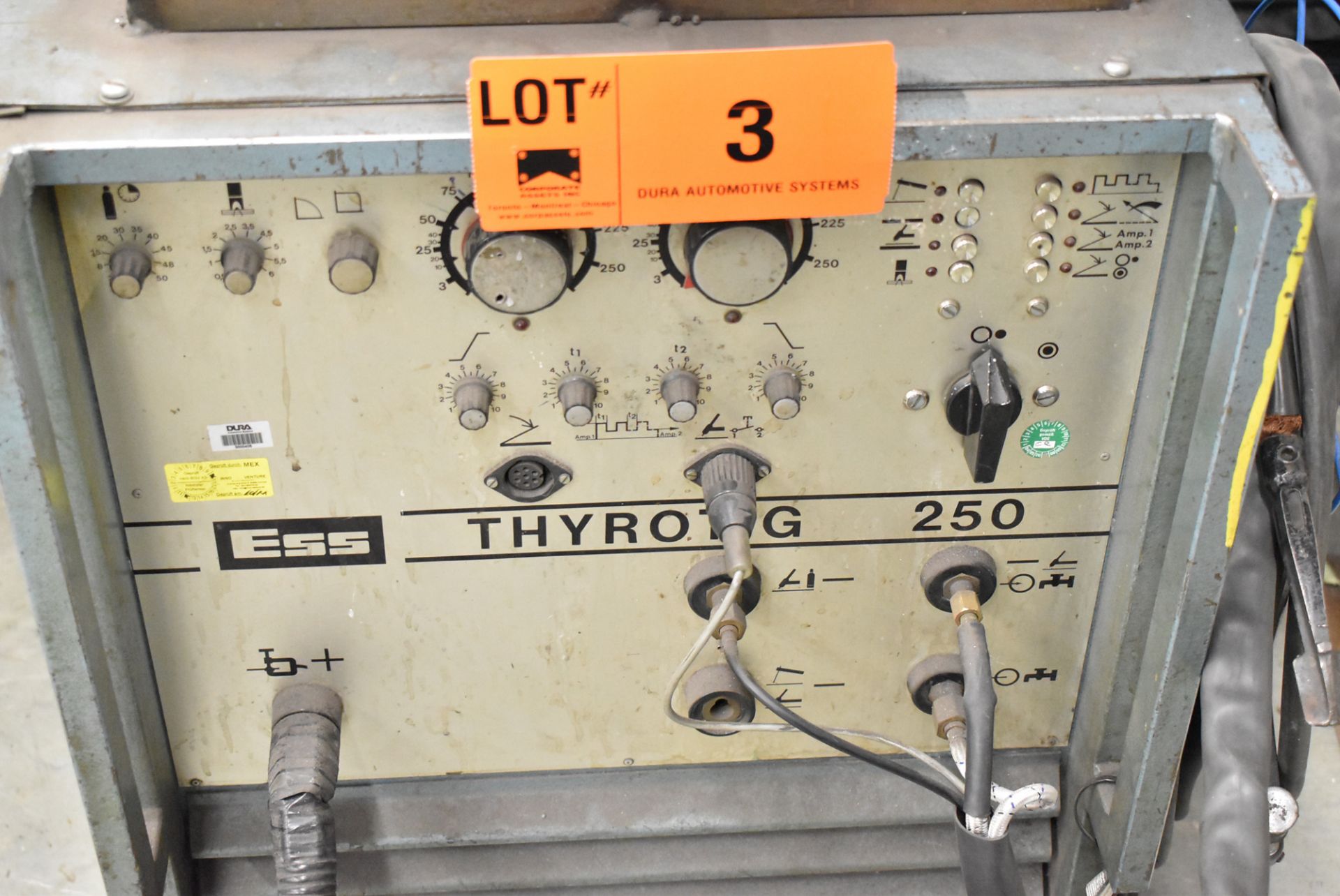 ESS THYROTIG 250 PORTABLE TIG WELDER WITH CABLES AND GUN, S/N 02830234 (NO TANK) (BAU 9) [Removal - Image 3 of 4