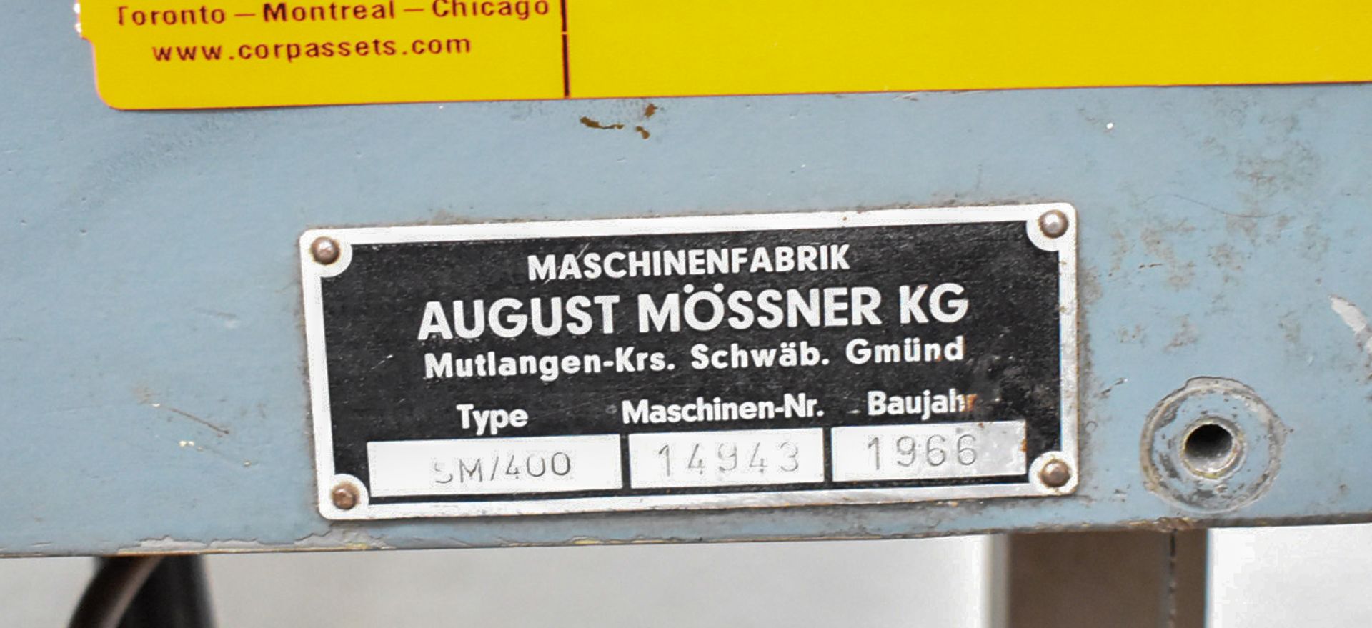 MOSSNER SN/400 VERTICAL BAND SAW - Image 2 of 3