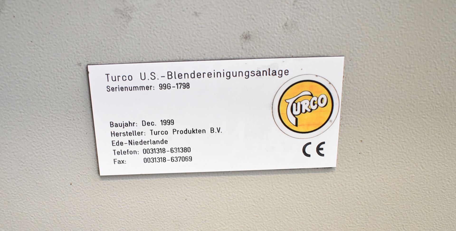 TURCO (2001) 00L STAINLESS STEEL THROUGH TYPE CONTINUOUS HOT PARTS WASHER WITH CONTROLS, - Image 3 of 7