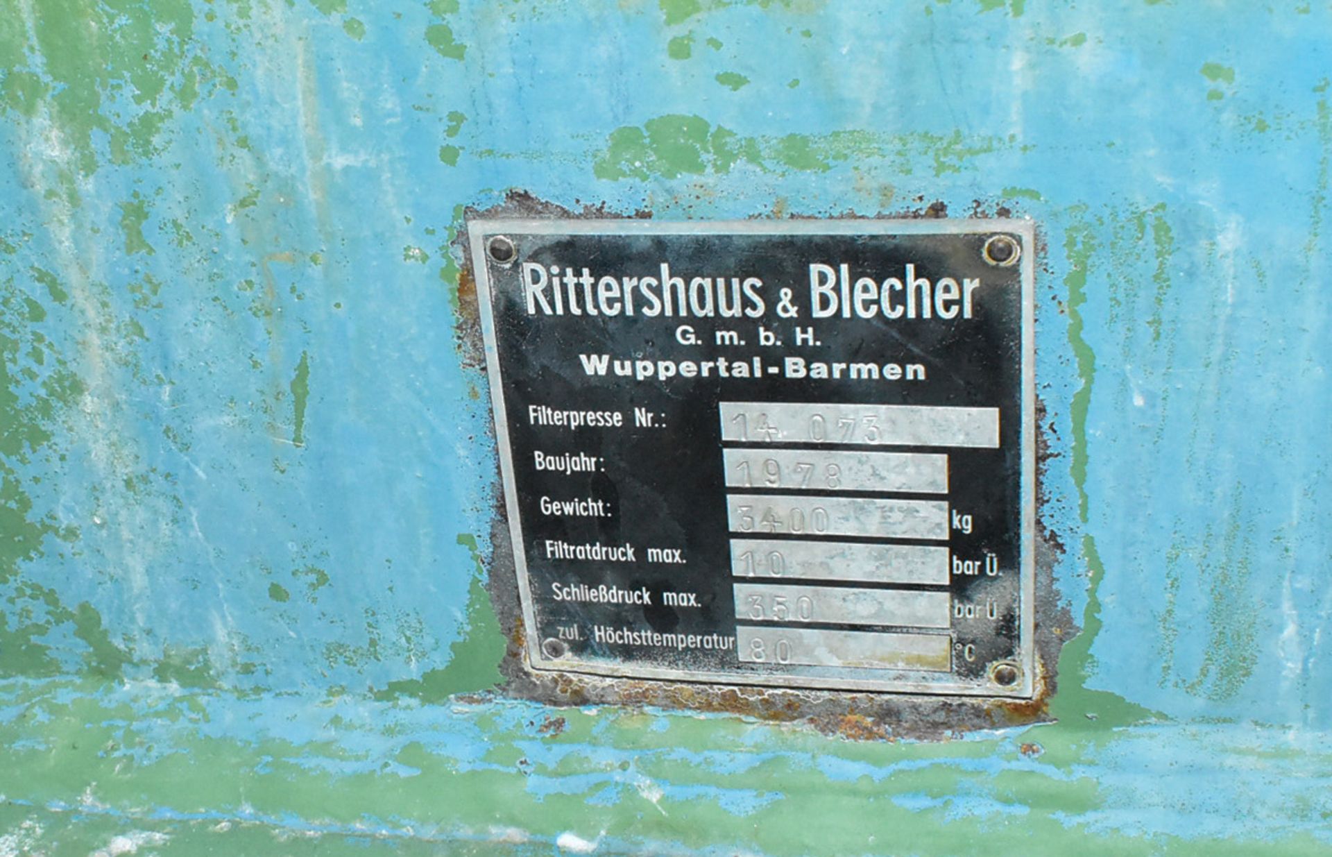 LOT/ WASTEWATER TREATMENT PLANT CONSISTING OF (2) RITTERHAUS & BLECHER HYDRAULIC FILTER PRESSES WITH - Bild 3 aus 6