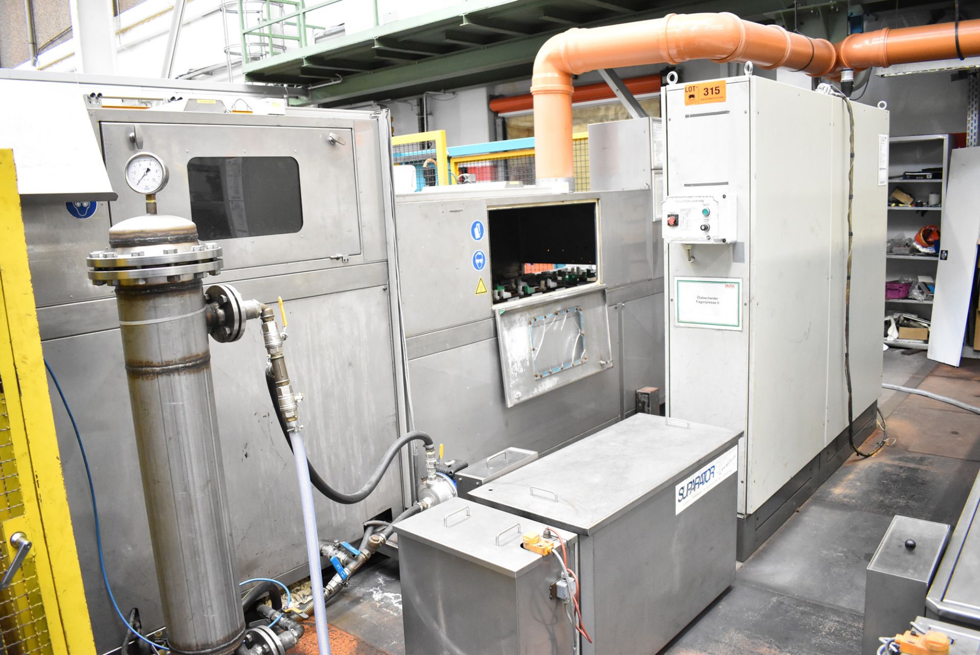 TURCO (2001) 00L STAINLESS STEEL THROUGH TYPE CONTINUOUS HOT PARTS WASHER WITH CONTROLS,