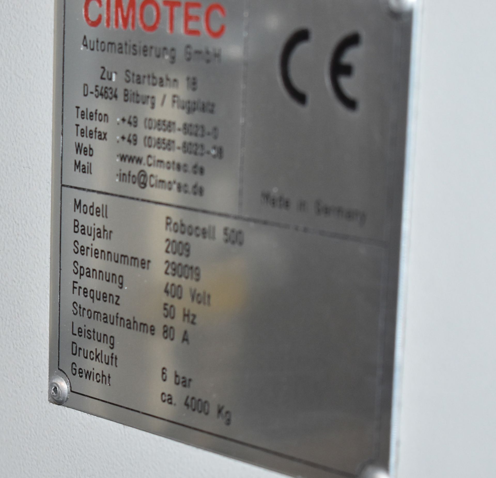 CIMOTEC (2009) ROBOCELL 500 SOUNDPROOF ENCLOSURE WITH SIEMENS SIMATIC MOBILE PANEL CONROL, - Image 4 of 4