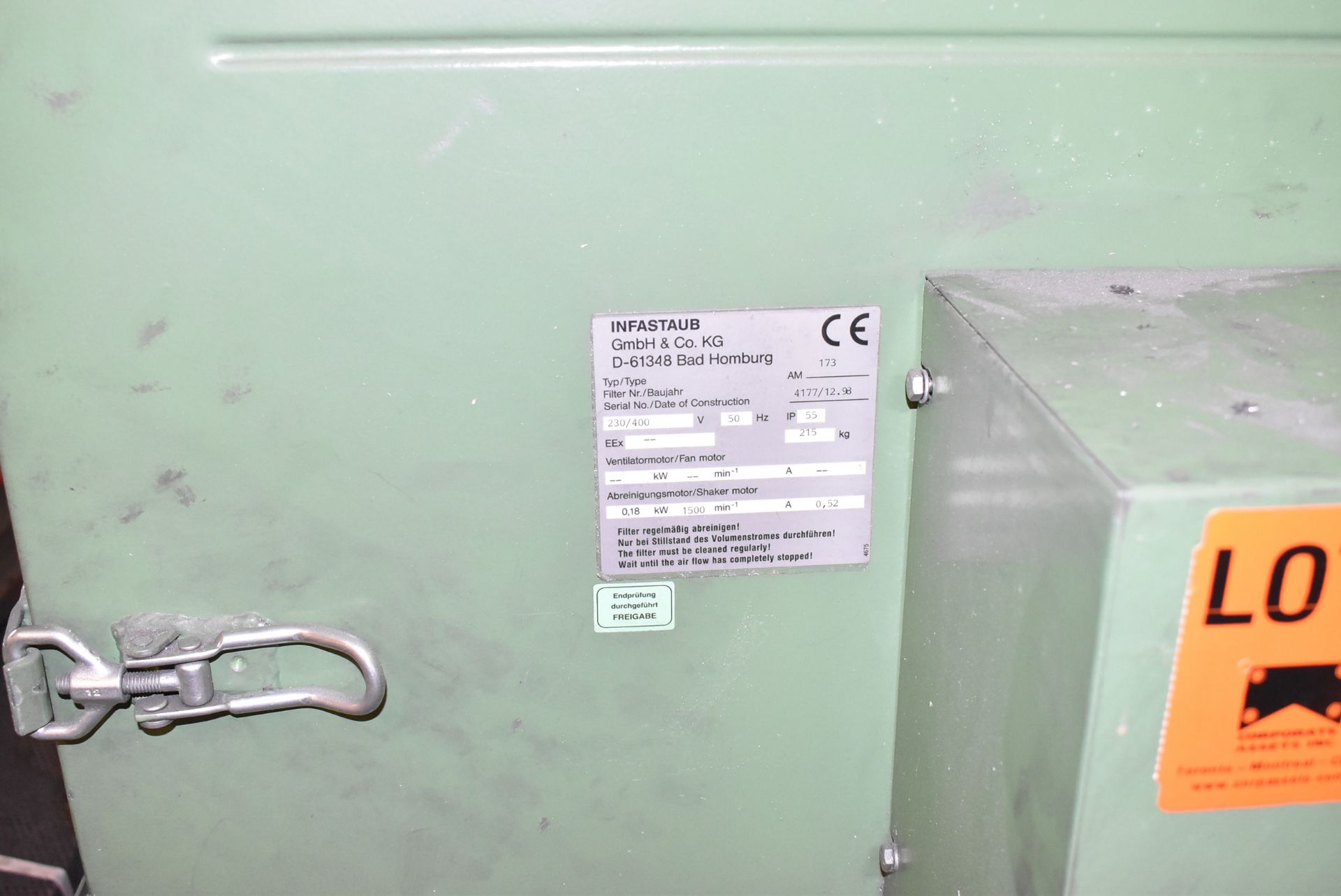 INFASTAUB AM173 DUST COLLECTOR, S/N 4177 (SEL) [Removal Fee = € 82.50 + applicable VAT - Gerritsen - Image 2 of 2