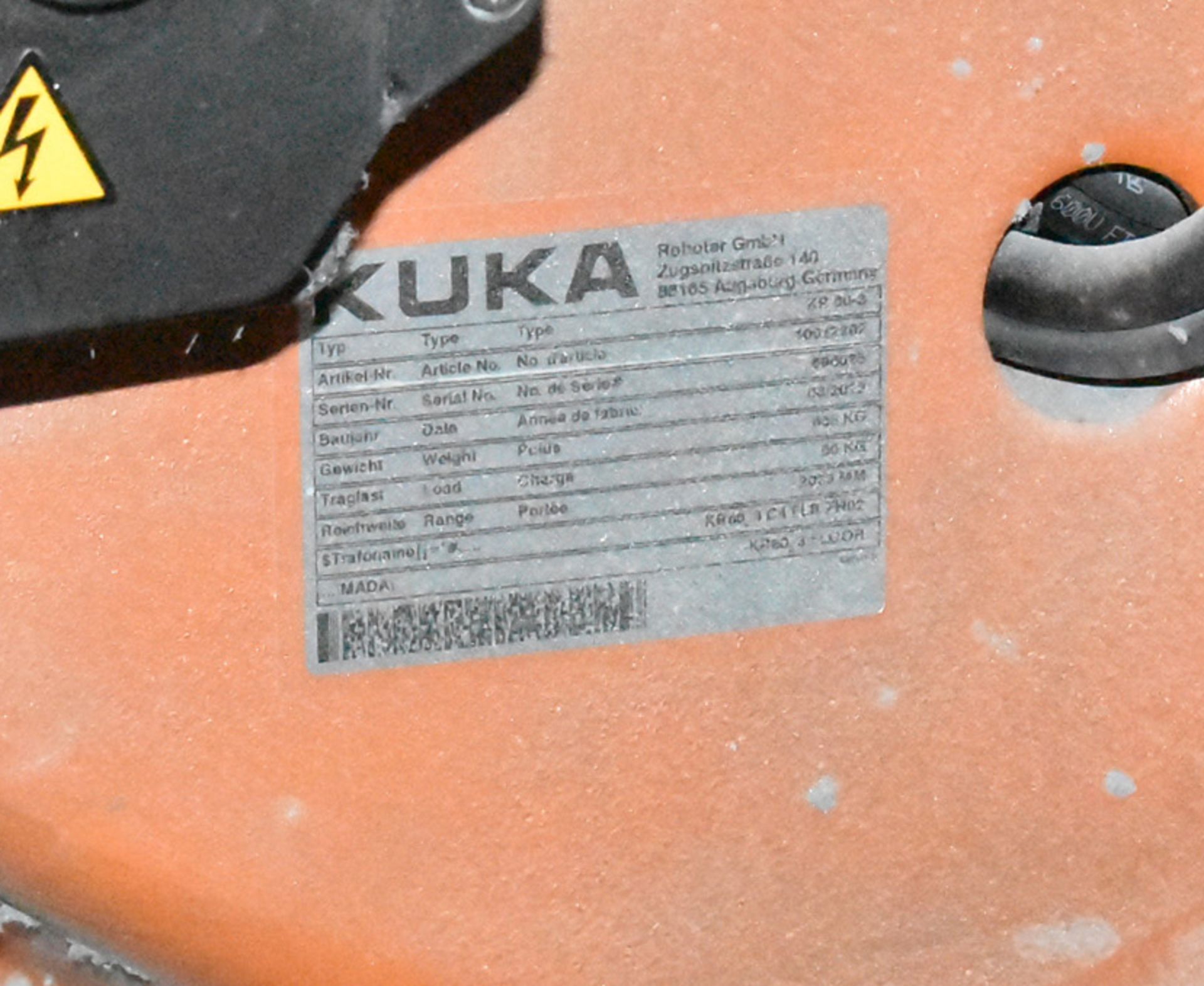 KUKA (2012) KR 30-3 6 AXIS ROBOT WITH KUKA KRC4 CONTROL & TEACH PENDANT, 50 KG LOAD CAP., S/N 696625 - Image 4 of 6