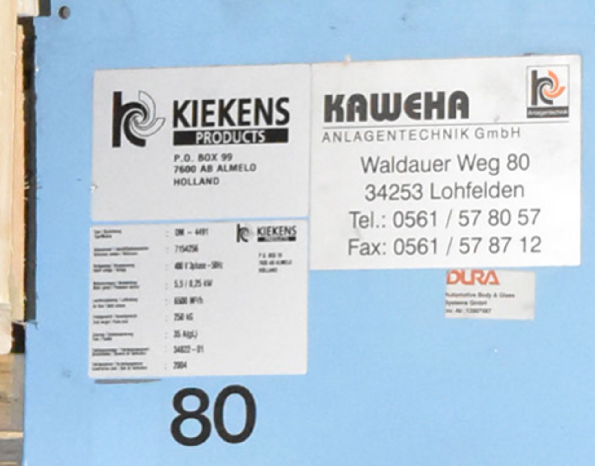 KIEKENS DM-4491 5.5 KW DUST COLLECTOR WITH 6500 M3/HR CAP, S/N 7154756 (SEL) [Removal Fee = € 82. - Image 2 of 2