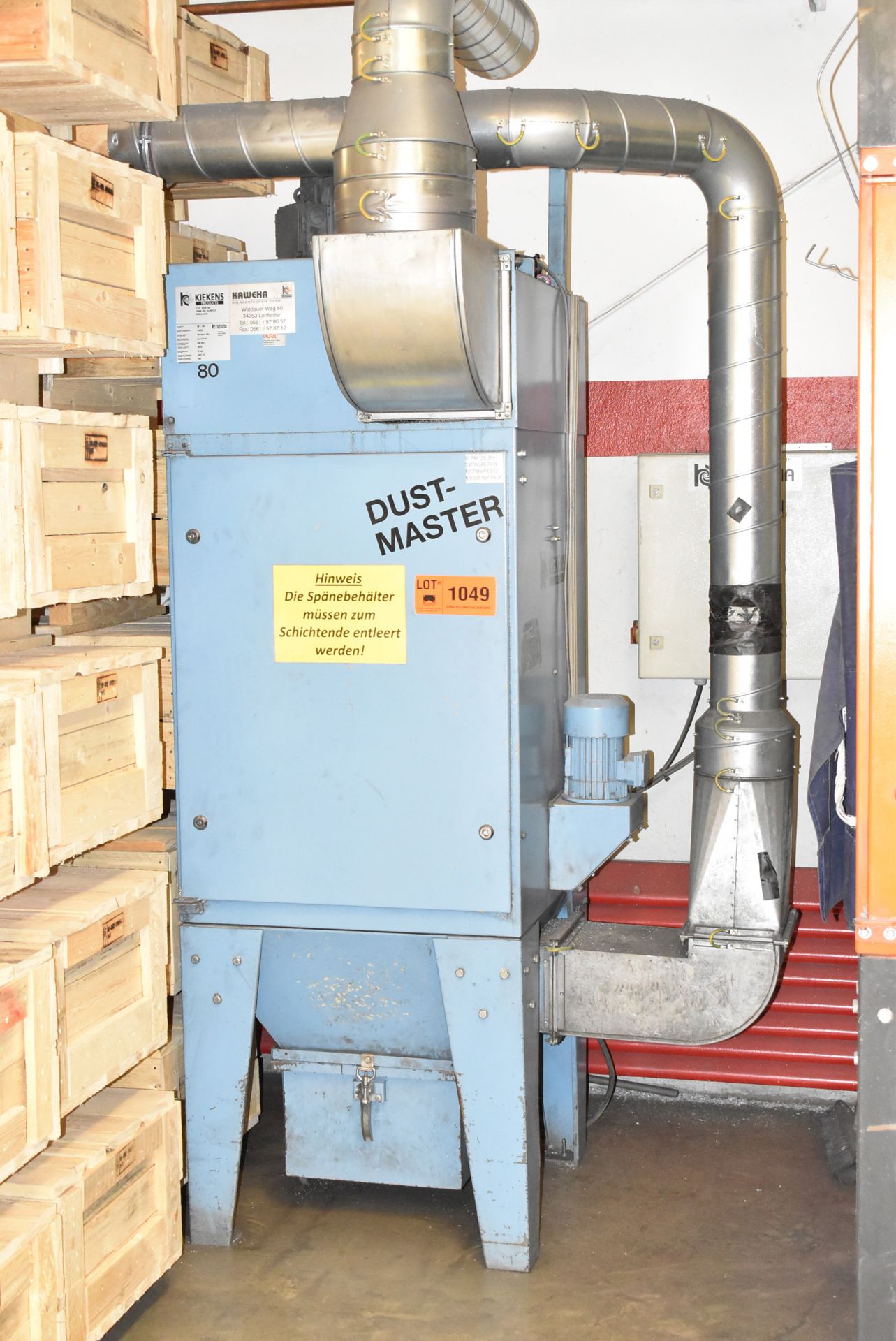 KIEKENS DM-4491 5.5 KW DUST COLLECTOR WITH 6500 M3/HR CAP, S/N 7154756 (SEL) [Removal Fee = € 82.