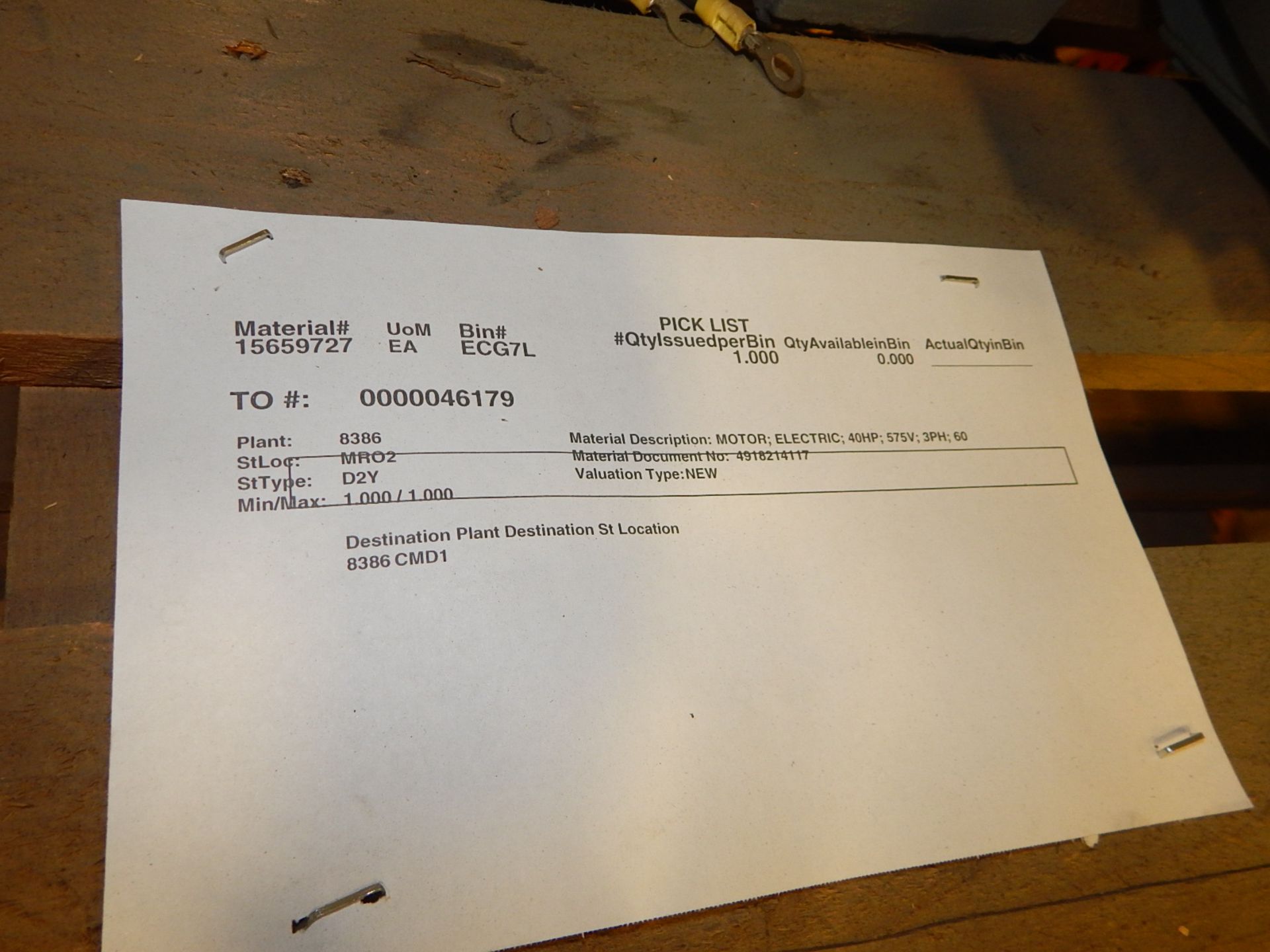 WESTINGHOUSE 40HP/575V/3PH ELECTRIC MOTOR (CMD) - Image 4 of 4