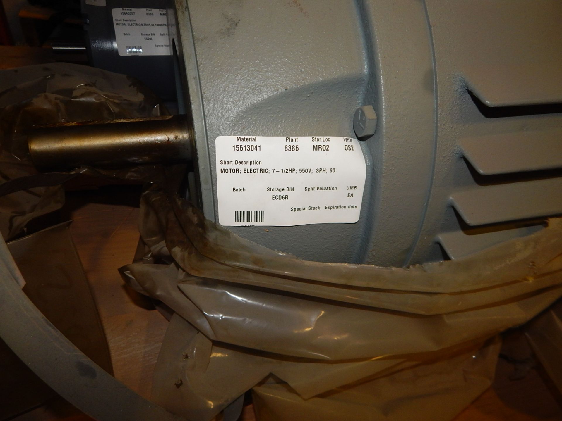 LOT/ ELECTRIC 7.5HP/575V/3PH MOTOR (CMD) - Image 2 of 4