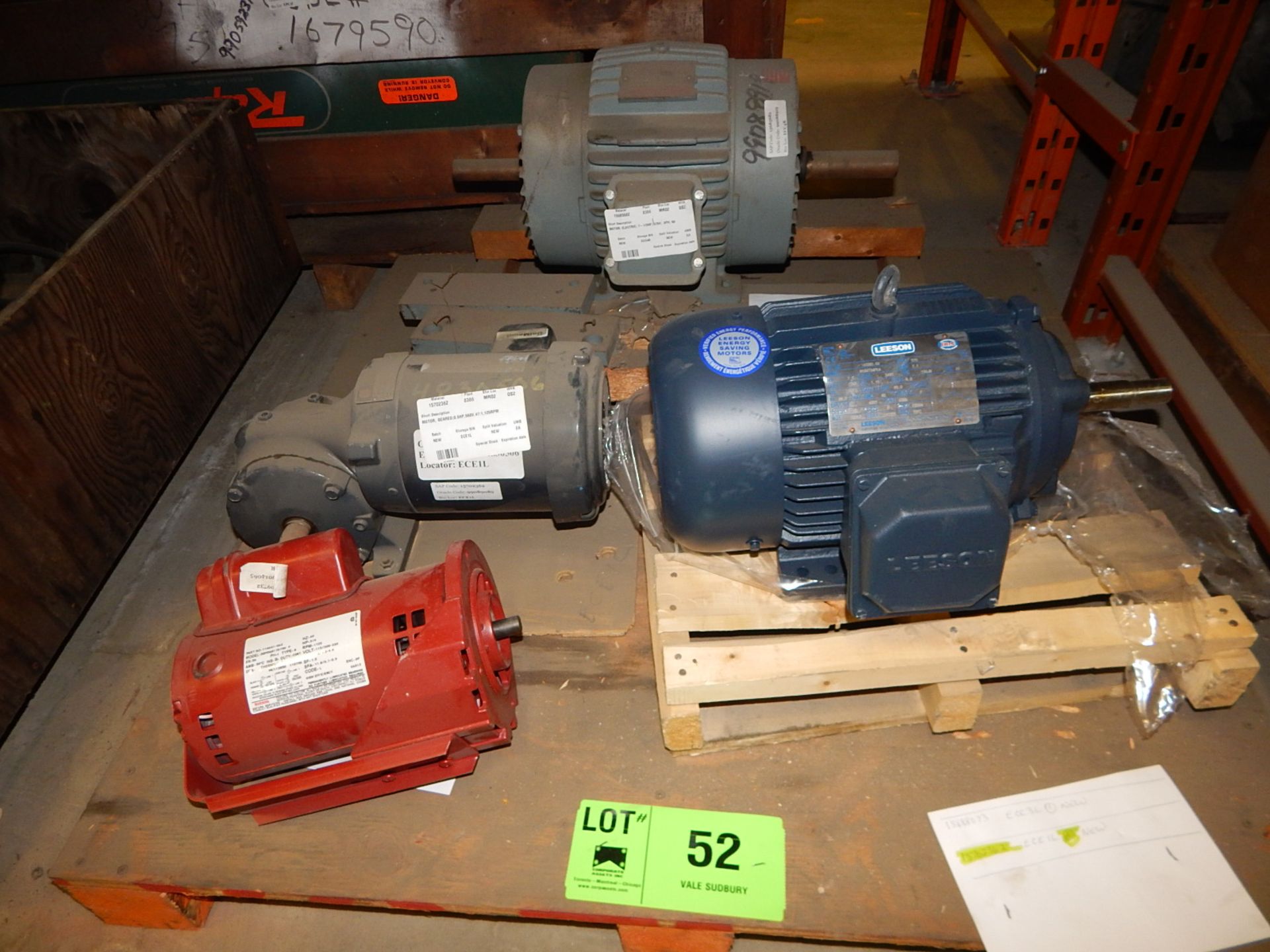 LOT/ ELECTRIC MOTORS (2) 7.5 HP, (1) .75HP, (1) .5 HP (CMD)