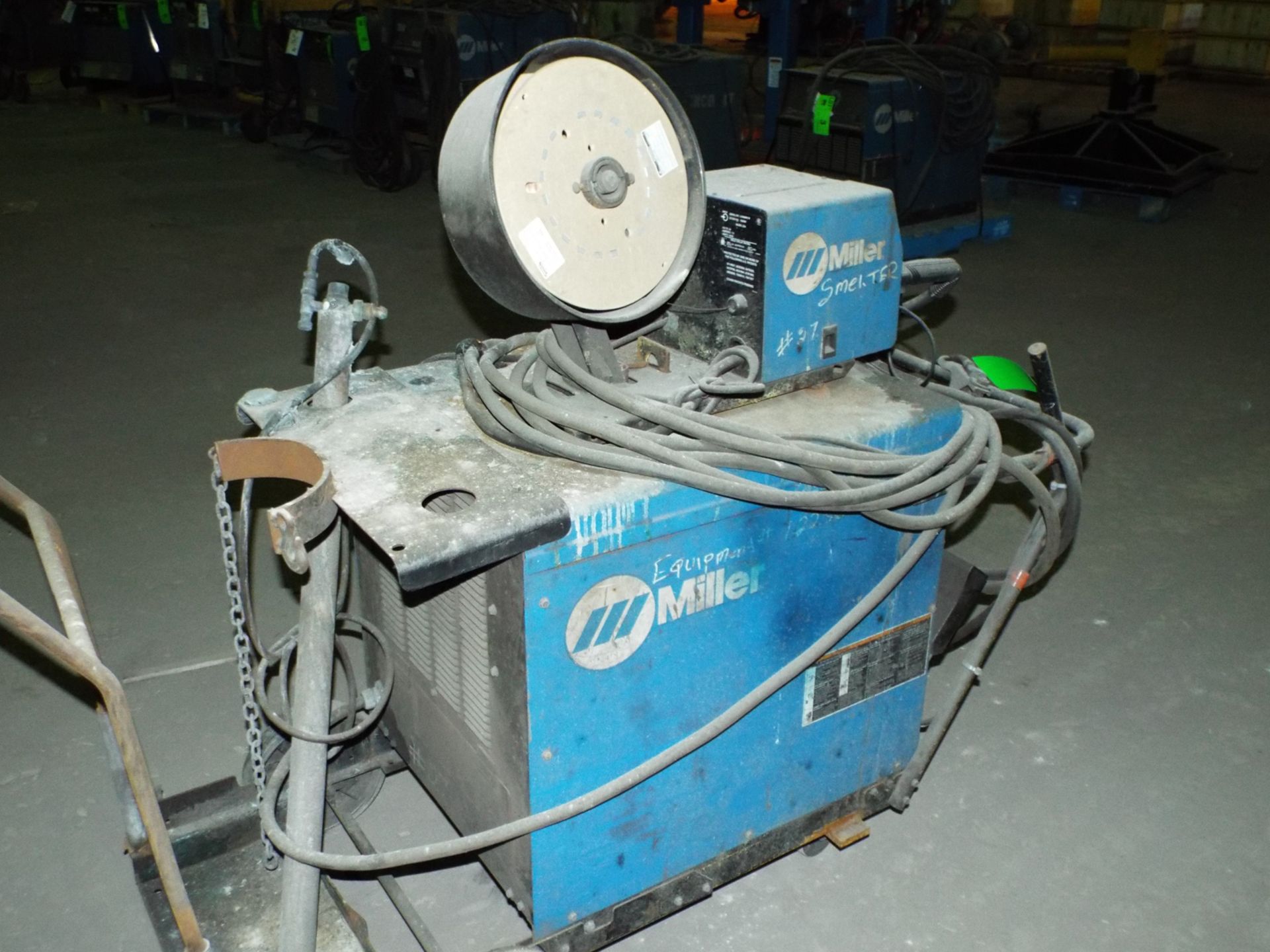 MILLER CP-302 MIG WELDER WITH MILLER 22A WIRE FEEDER, CABLES & GUN, S/N: LH290100C - Image 4 of 6