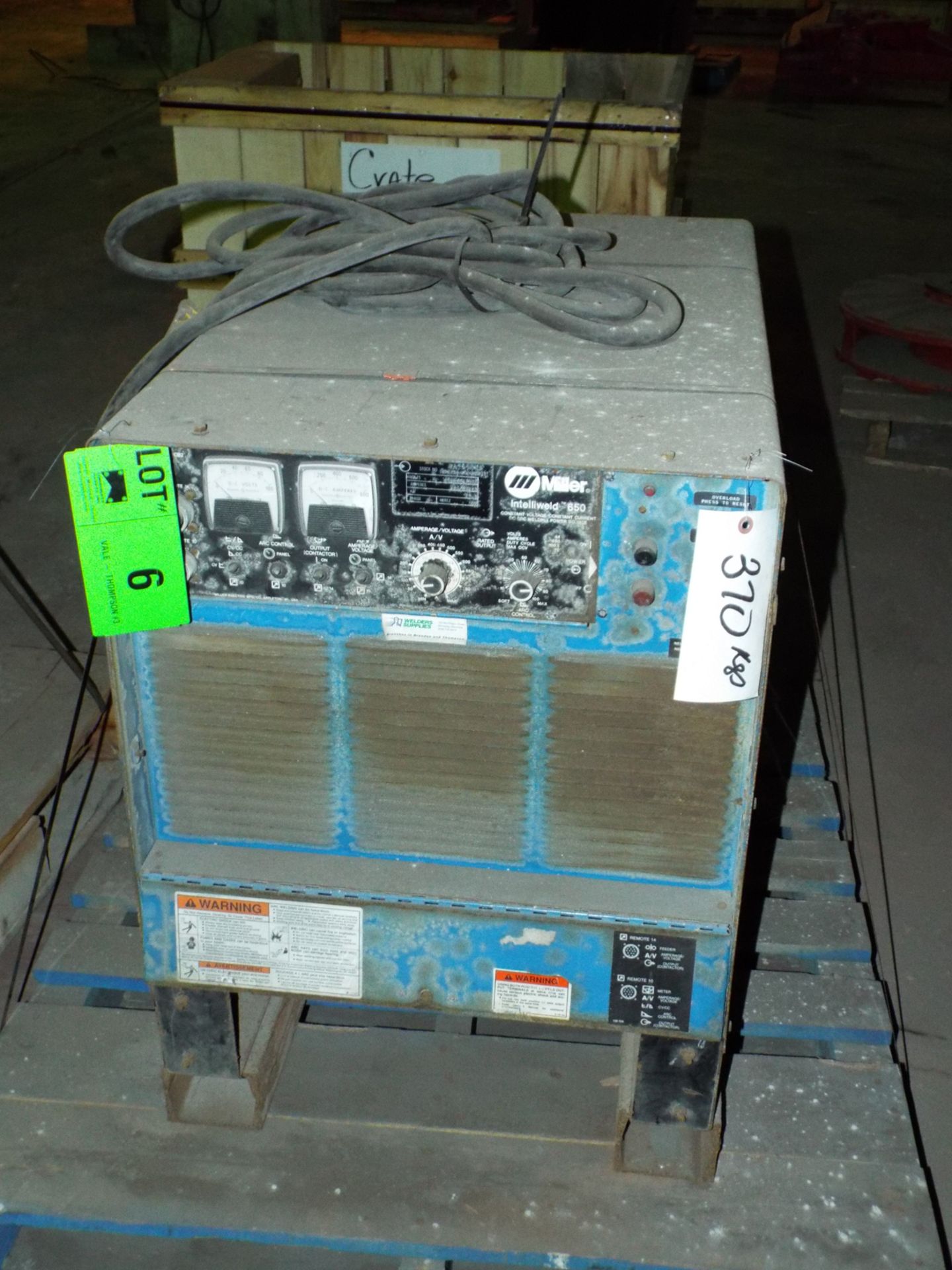 MILLER INTELLIWELD 650 WELDING POWER SOURCE WITH CABLES, S/N: N/A