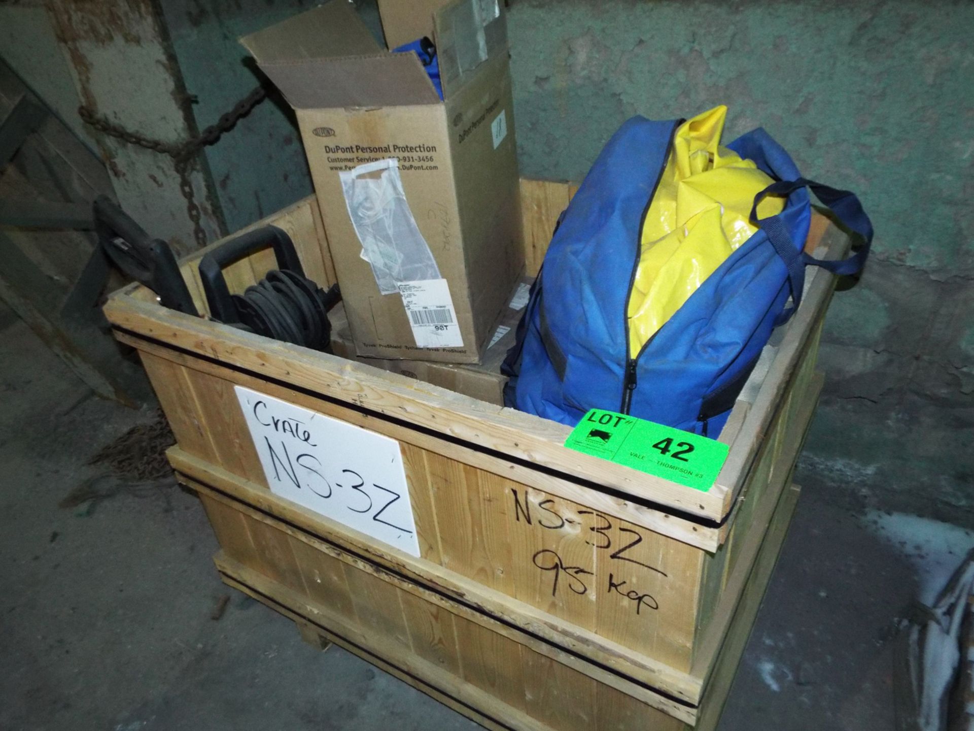 LOT/ CONTENTS OF CRATE - (6) DUPONT TYCHEM PPE ENCAPSULATED SUITS, (1) 1900 PSI PRESSURE WASHER, (1)