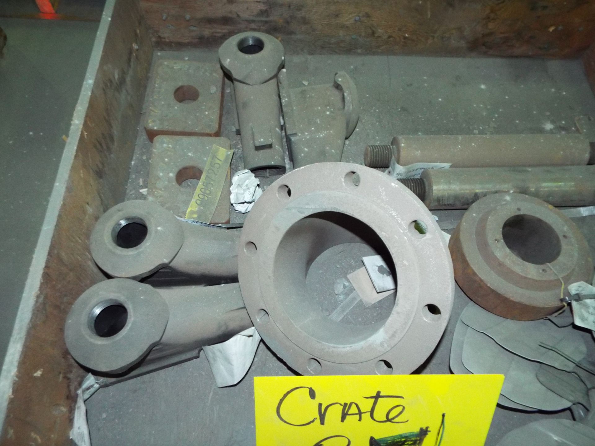 LOT/ CONTENTS OF CRATE - NORCAST ROLLER SUPPORTS, 6" 45 DEG. PIPE ELBOWS, FAN BLADES (PLT 3L) - Image 3 of 3