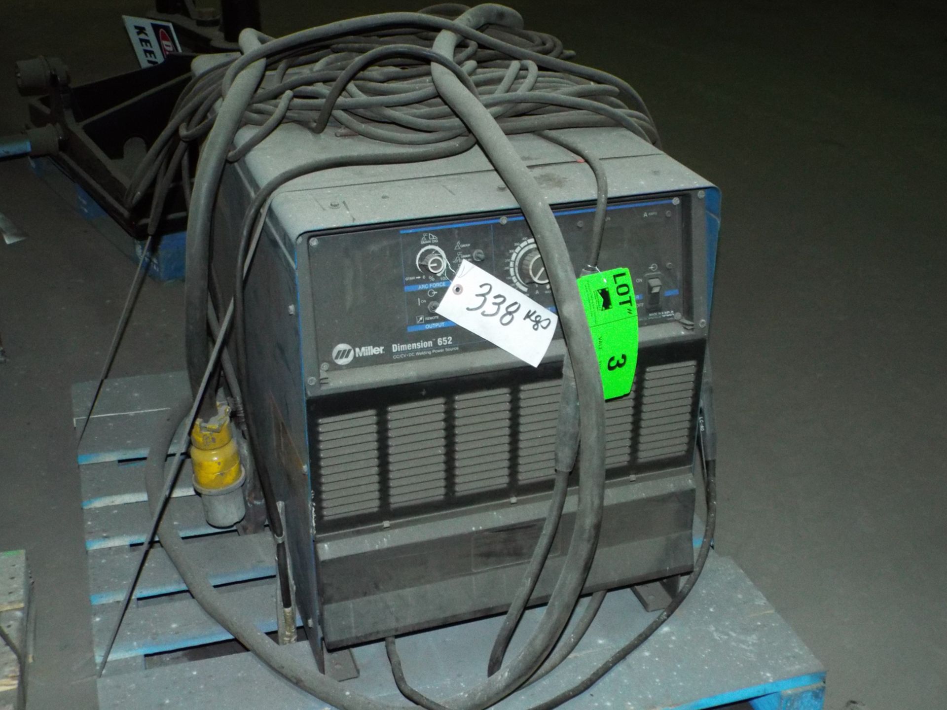 MILLER DIMENSION 652 DIGITAL WELDING POWER SOURCE WITH CABLES, S/N: LH010412C - Image 3 of 5