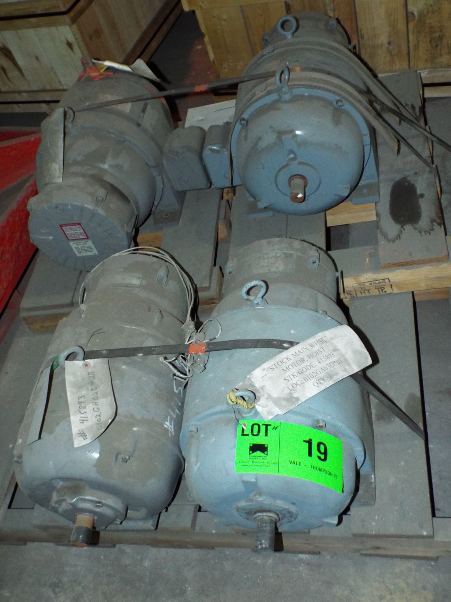 LOT/ (4) REULAND HOIST MOTORS 7.5HP/1800RPM/575V/3PH/60HZ/254U WITH MAGNETIC BRAKE (PLT 6L)