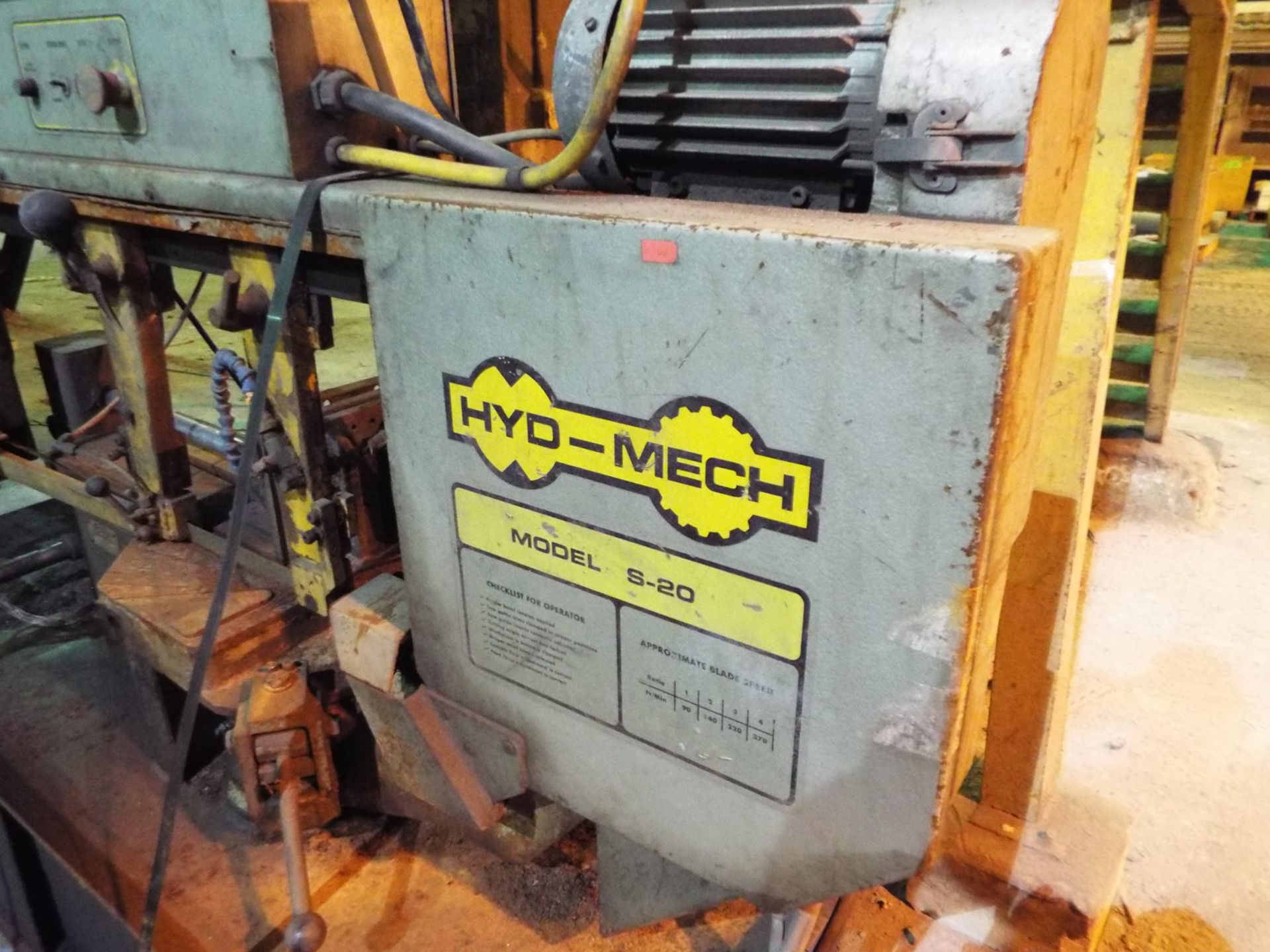 HYD-MECH S-20 AUTOMATIC HORIZONTAL BAND SAW WITH 13"X18" CAPACITY, 370 RPM, 2 HP, VARIABLE FEED - Image 5 of 7