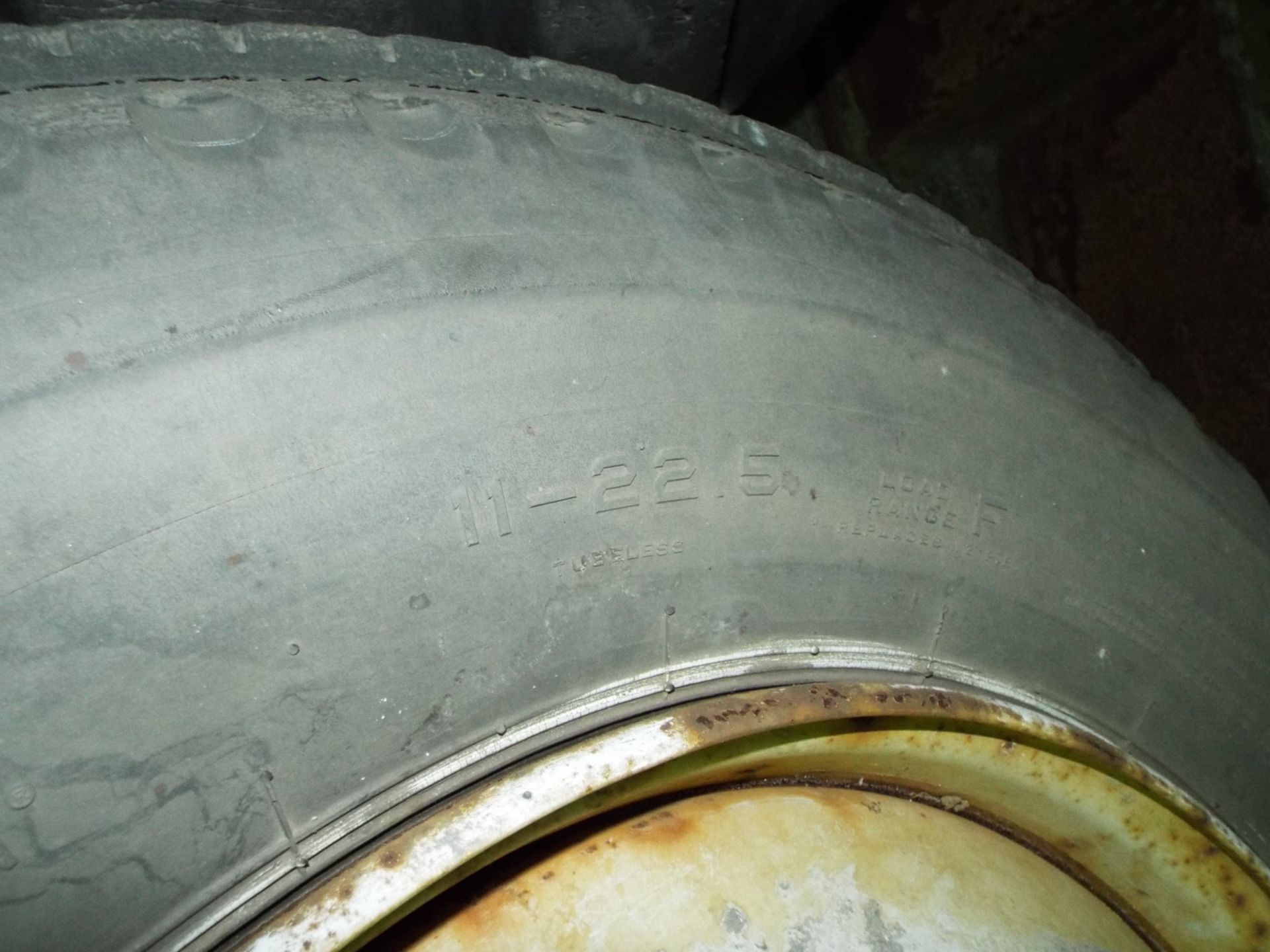 LOT/ (2) 11-22.5 HEAVY DUTY TIRES WITH RIMS - Image 2 of 2