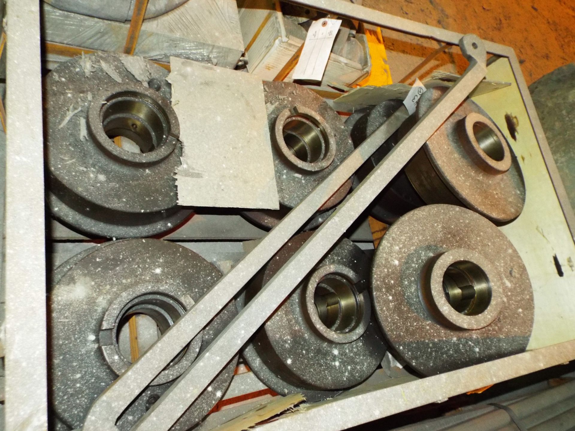 LOT/ CONTENTS OF SKID INCLUDING BUT NOT LIMITED TO (8) REFINERY BUGGY WHEELS WITH 14" O.D., 6" - Image 2 of 4