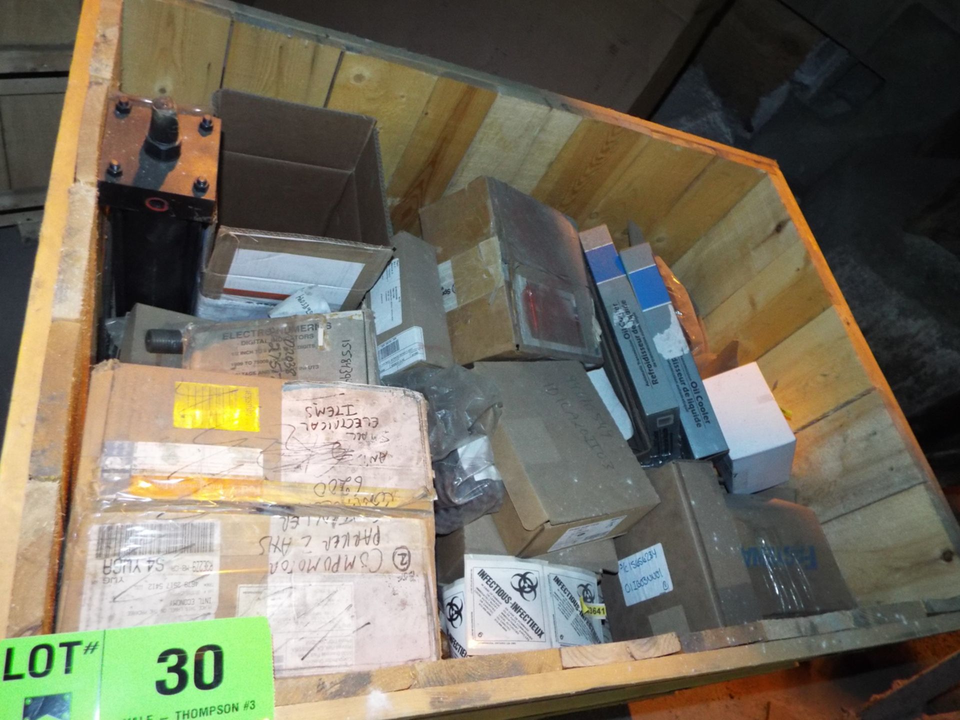 LOT/ CONTENTS OF CRATE INCLUDING BUT NOT LIMITED TO (60) SHEAR PINS, (2) OIL COOLER ASSEMBLIES - Image 2 of 2
