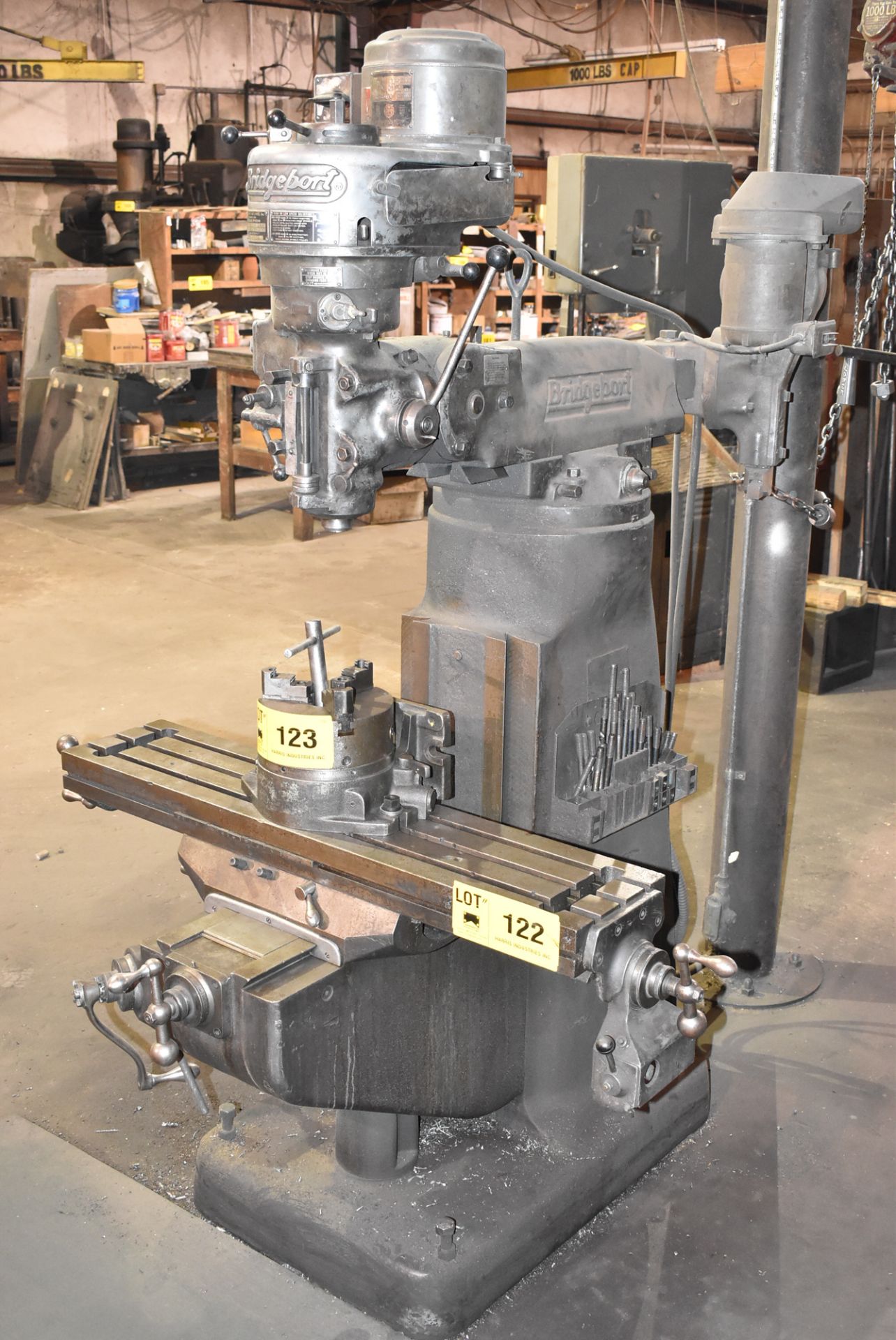 BRIDGEPORT VERTICAL TURRET MILLING MACHINE WITH 9"X42" TABLE SPEEDS TO 4200 RPM, S/N 181995 (CI)